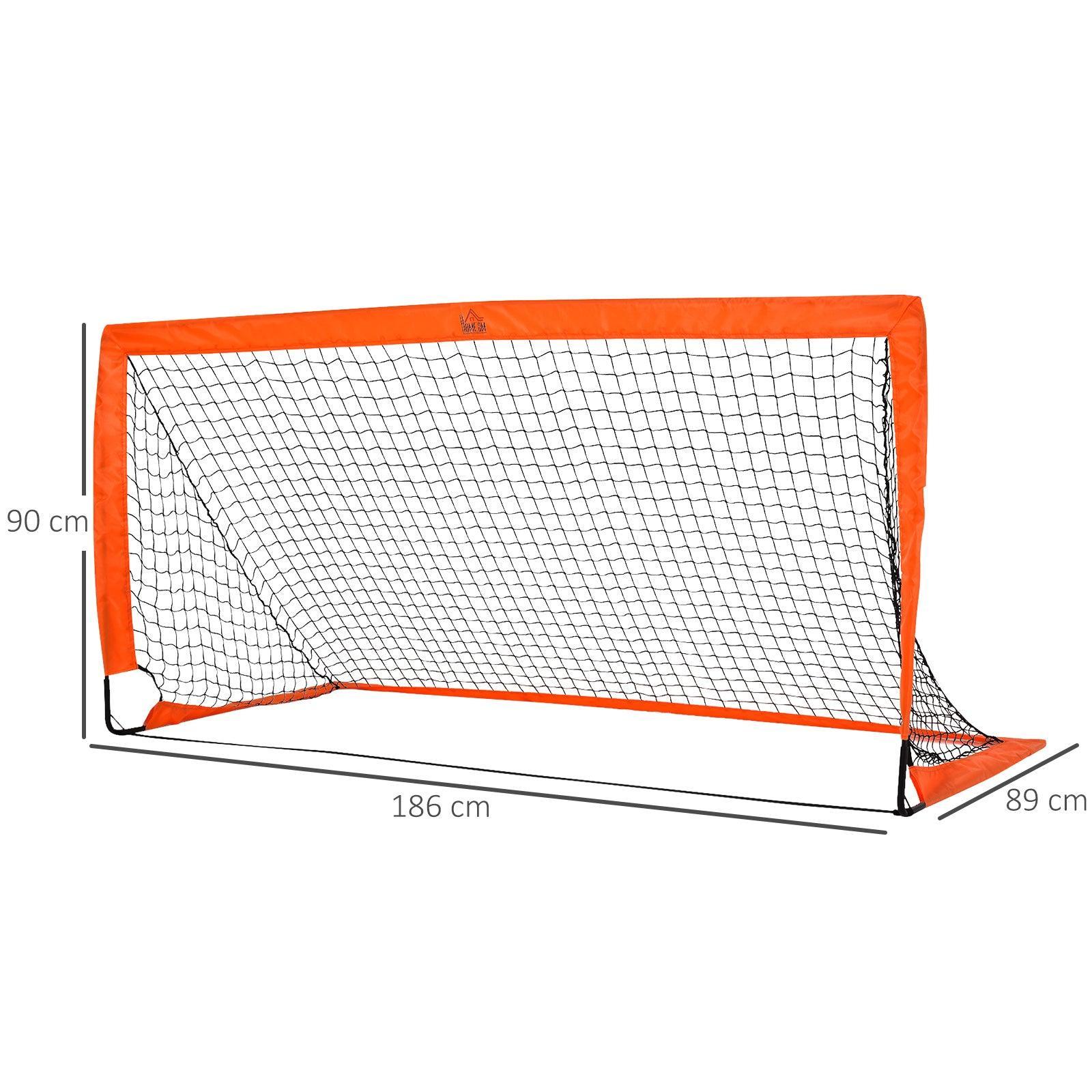 HOMCOM Foldable Football Goal - Orange - ALL4U RETAILER LTD