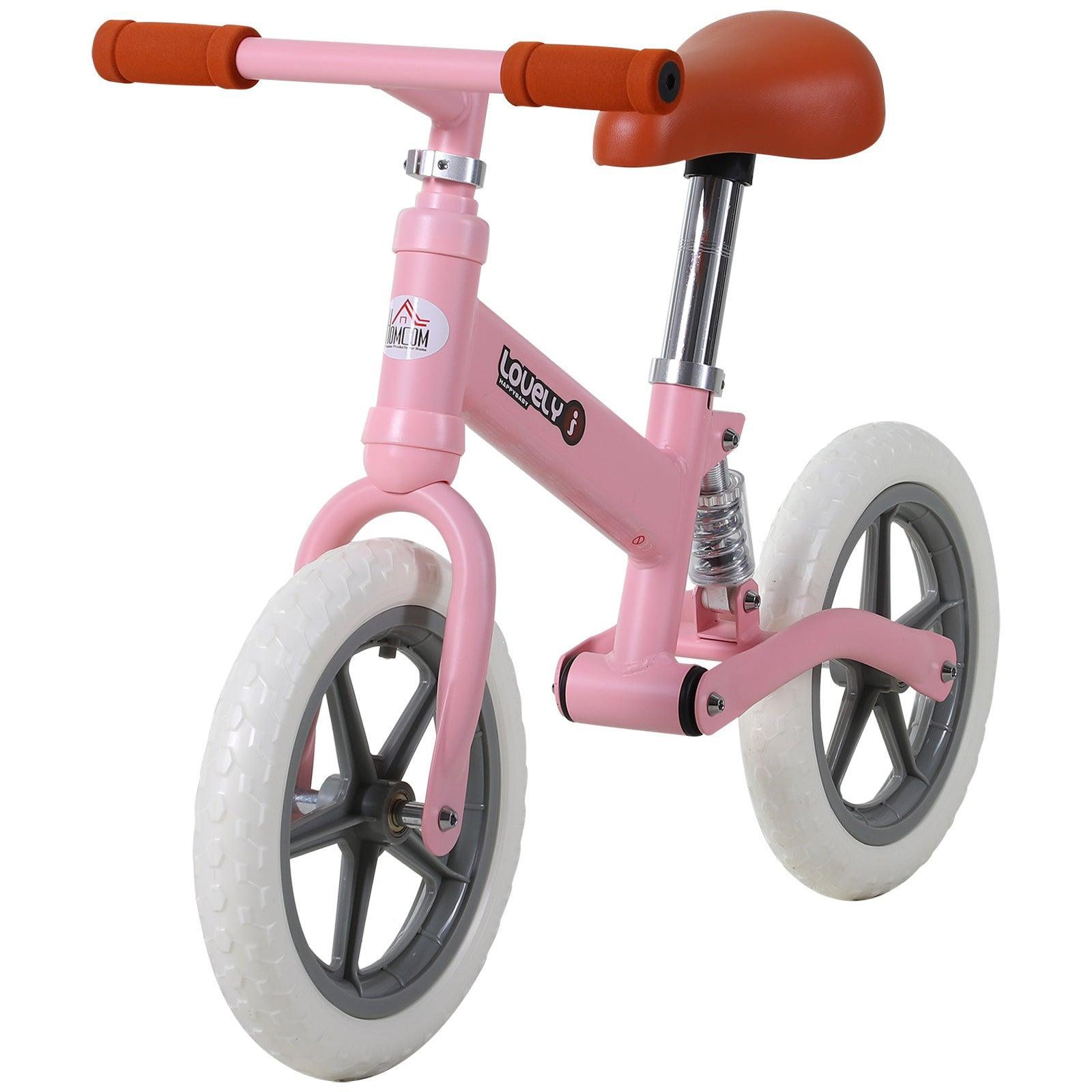 HOMCOM Toddler Balance Bike: No Pedal Training (Pink) - ALL4U RETAILER LTD