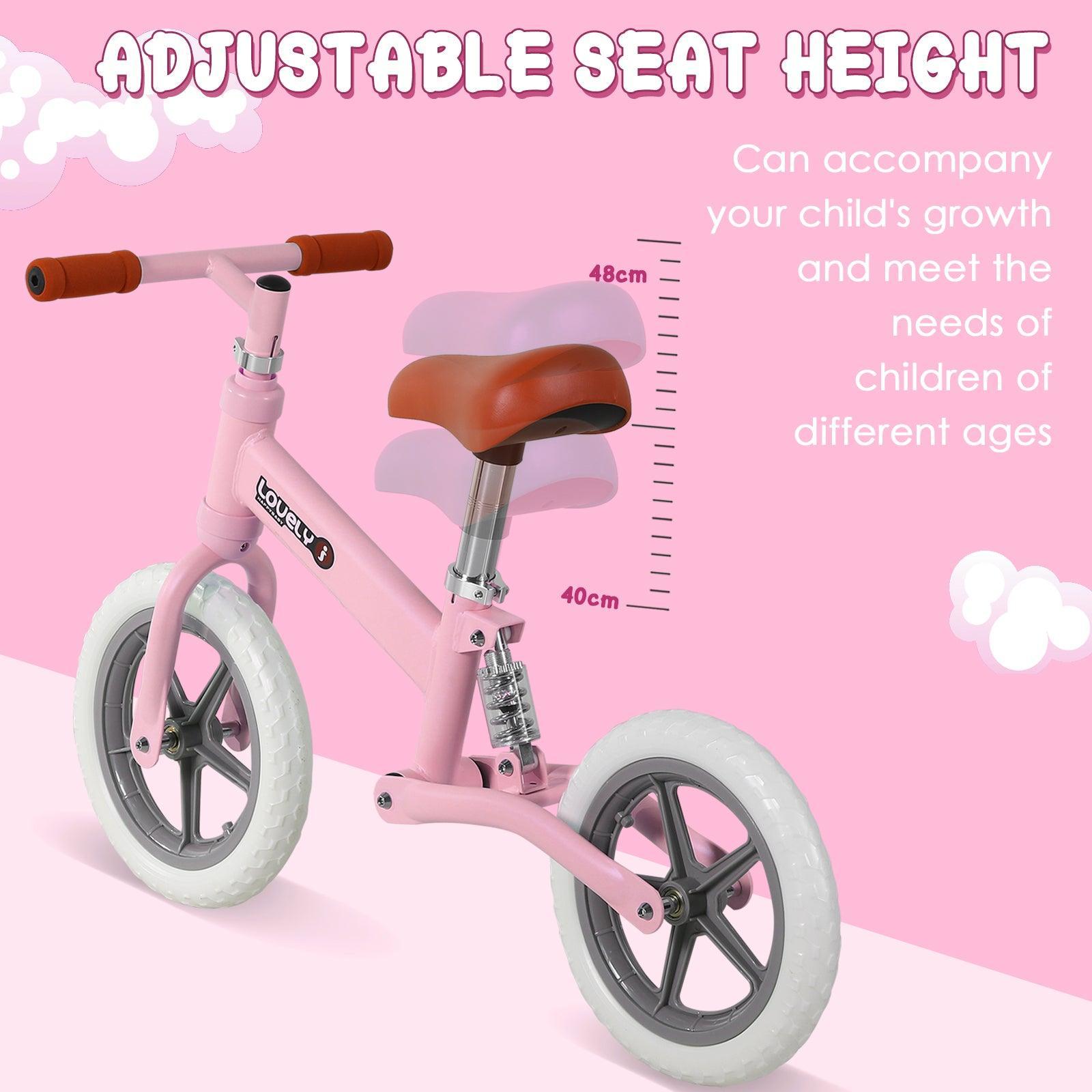 HOMCOM Toddler Balance Bike: No Pedal Training (Pink) - ALL4U RETAILER LTD