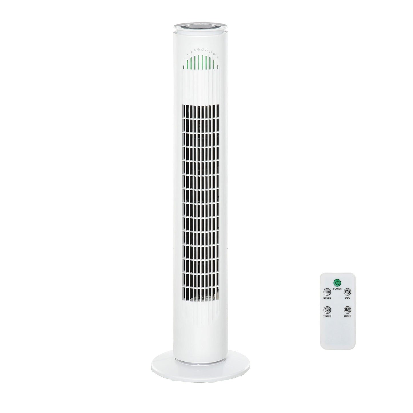 HOMCOM Tower Fan - 10h Timer, 3 Speed, Remote, White - ALL4U RETAILER LTD