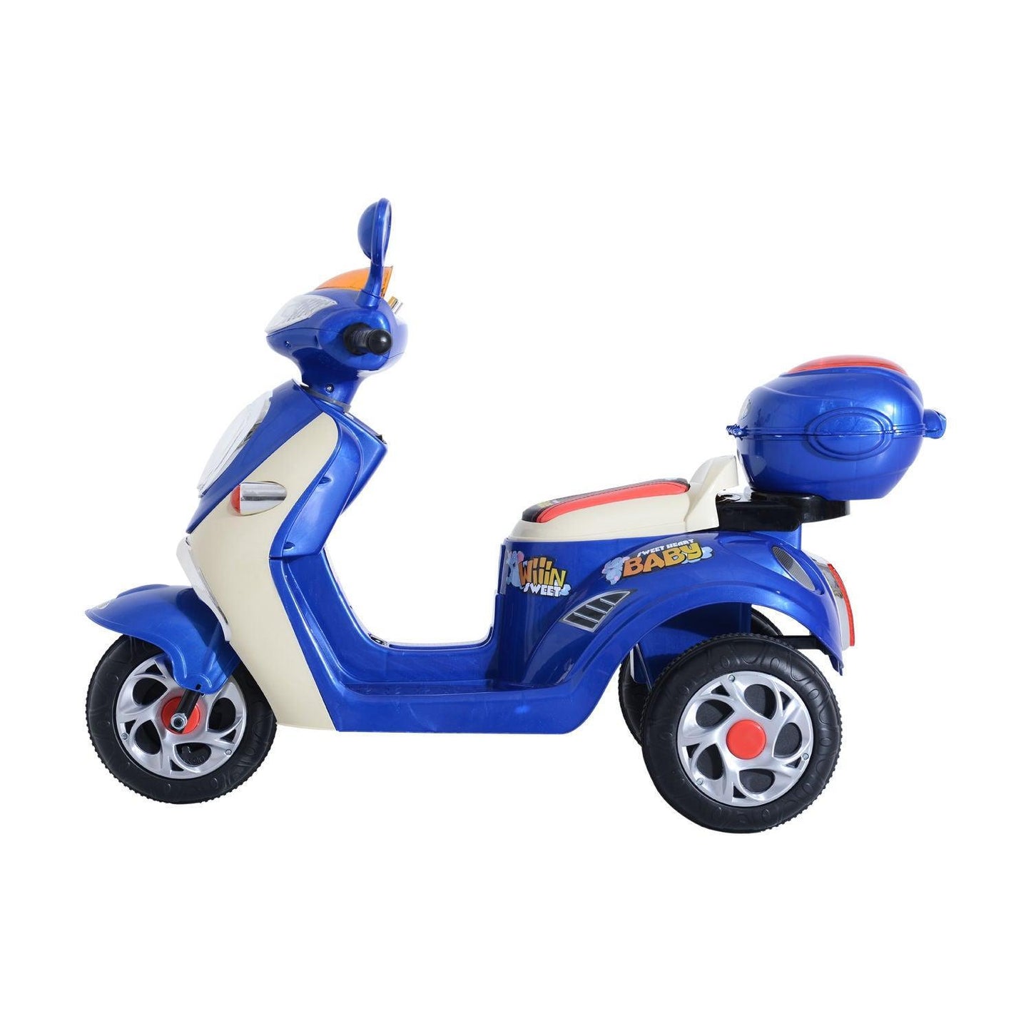 HOMCOM Tricycle Car, Blue - Electric Ride-On - ALL4U RETAILER LTD