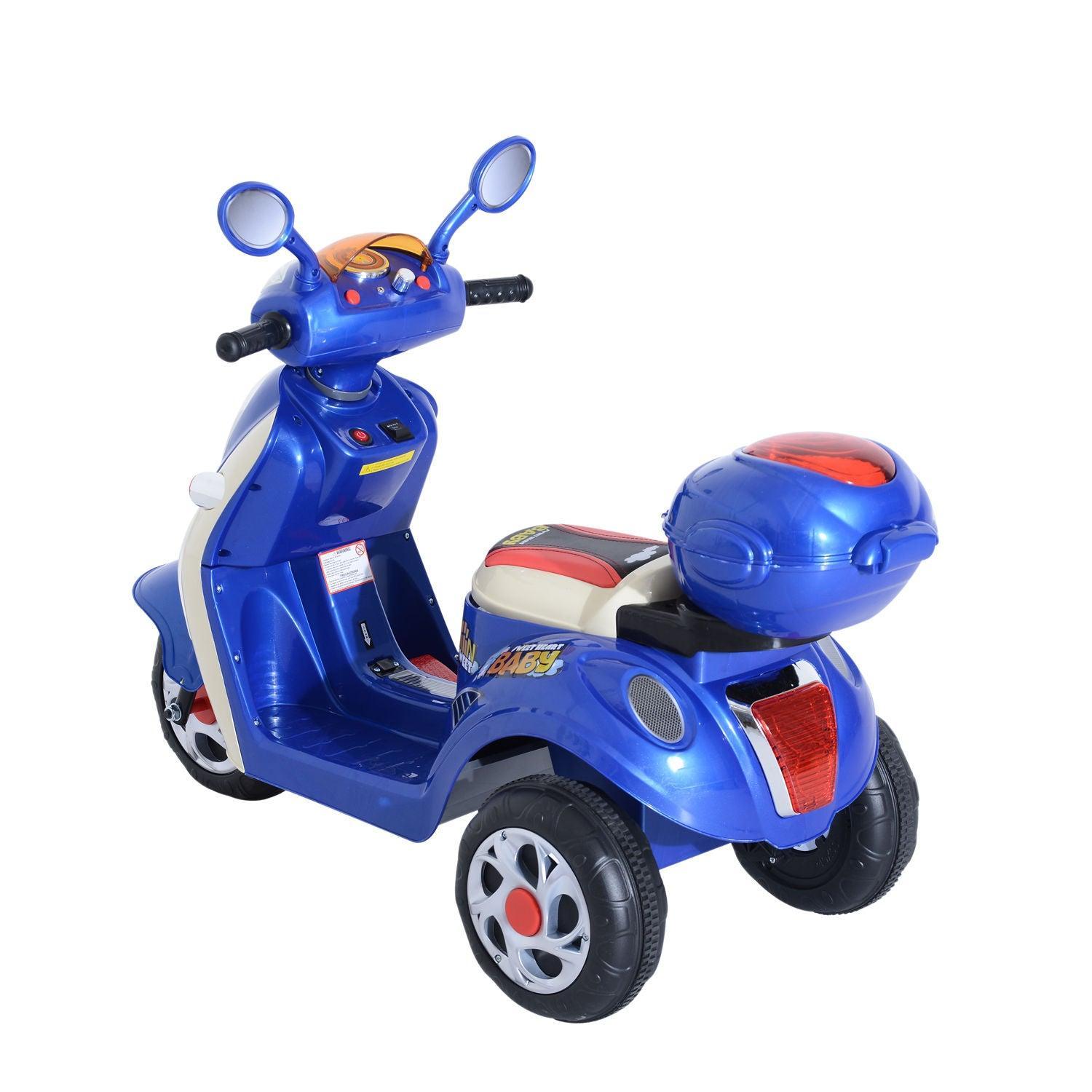 HOMCOM Tricycle Car, Blue - Electric Ride-On - ALL4U RETAILER LTD