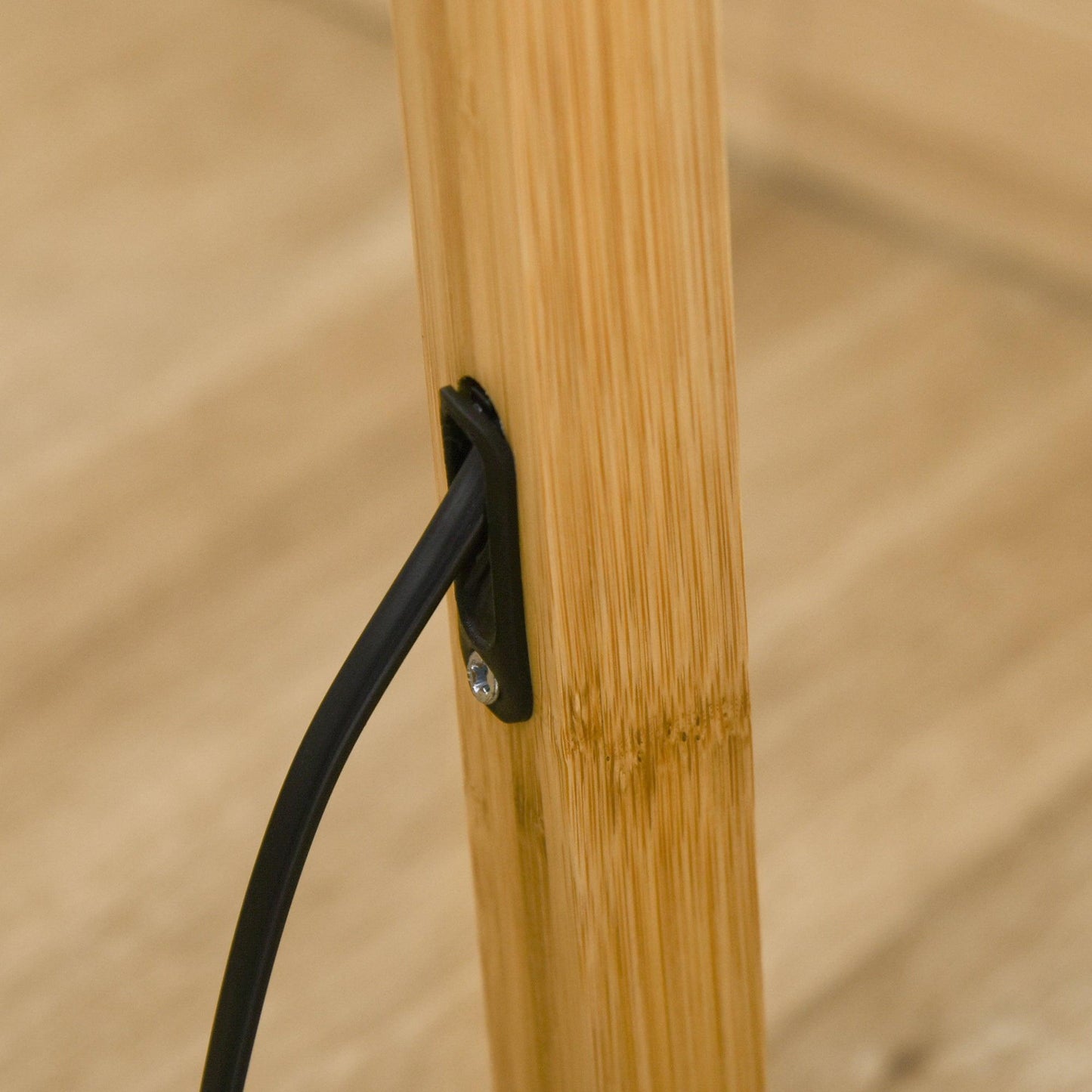 HOMCOM Tripod Floor Lamp: Elegant Wood Design - ALL4U RETAILER LTD