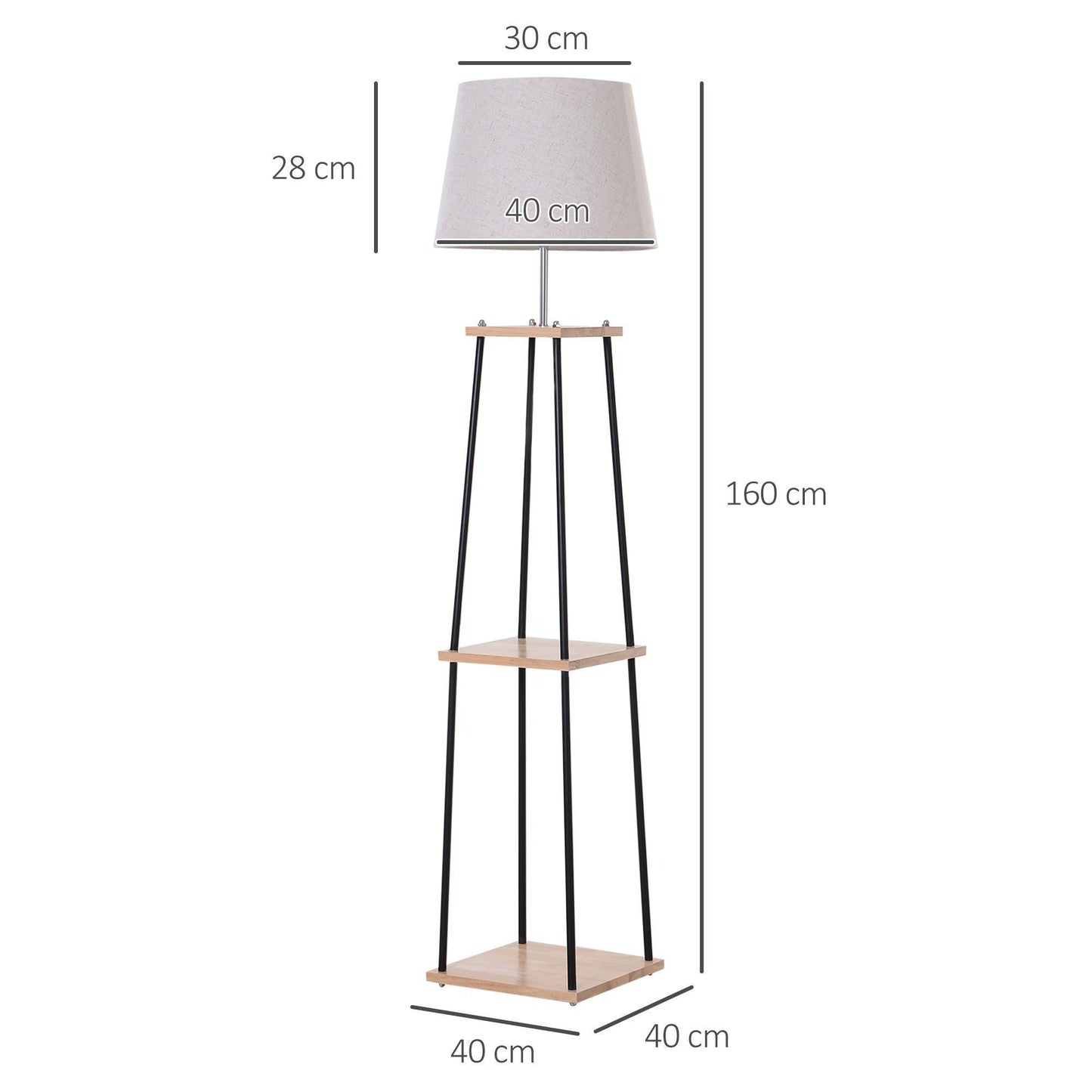 HOMCOM Tripod Lamp: Modern Metal Design - ALL4U RETAILER LTD