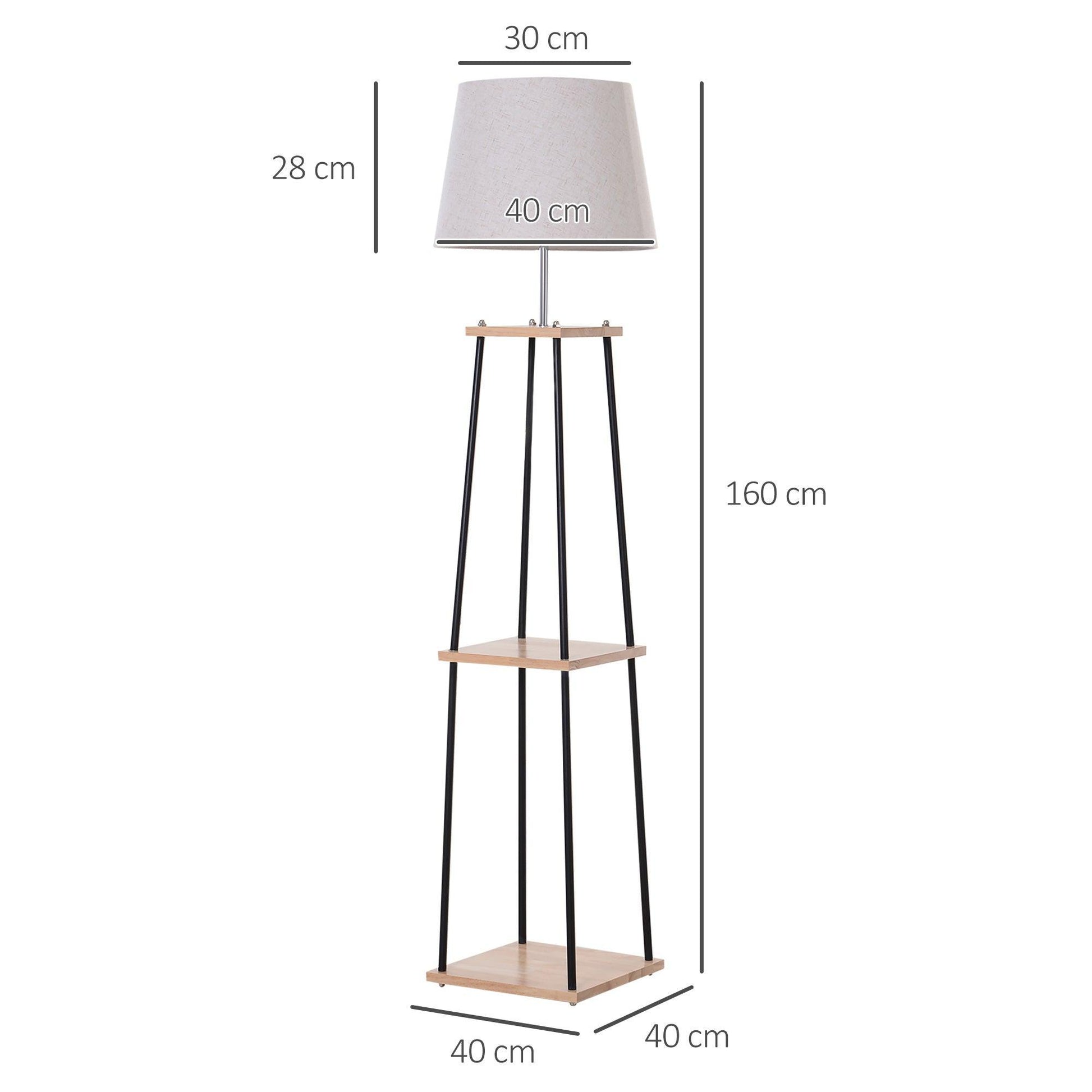 HOMCOM Tripod Lamp: Modern Metal Design - ALL4U RETAILER LTD