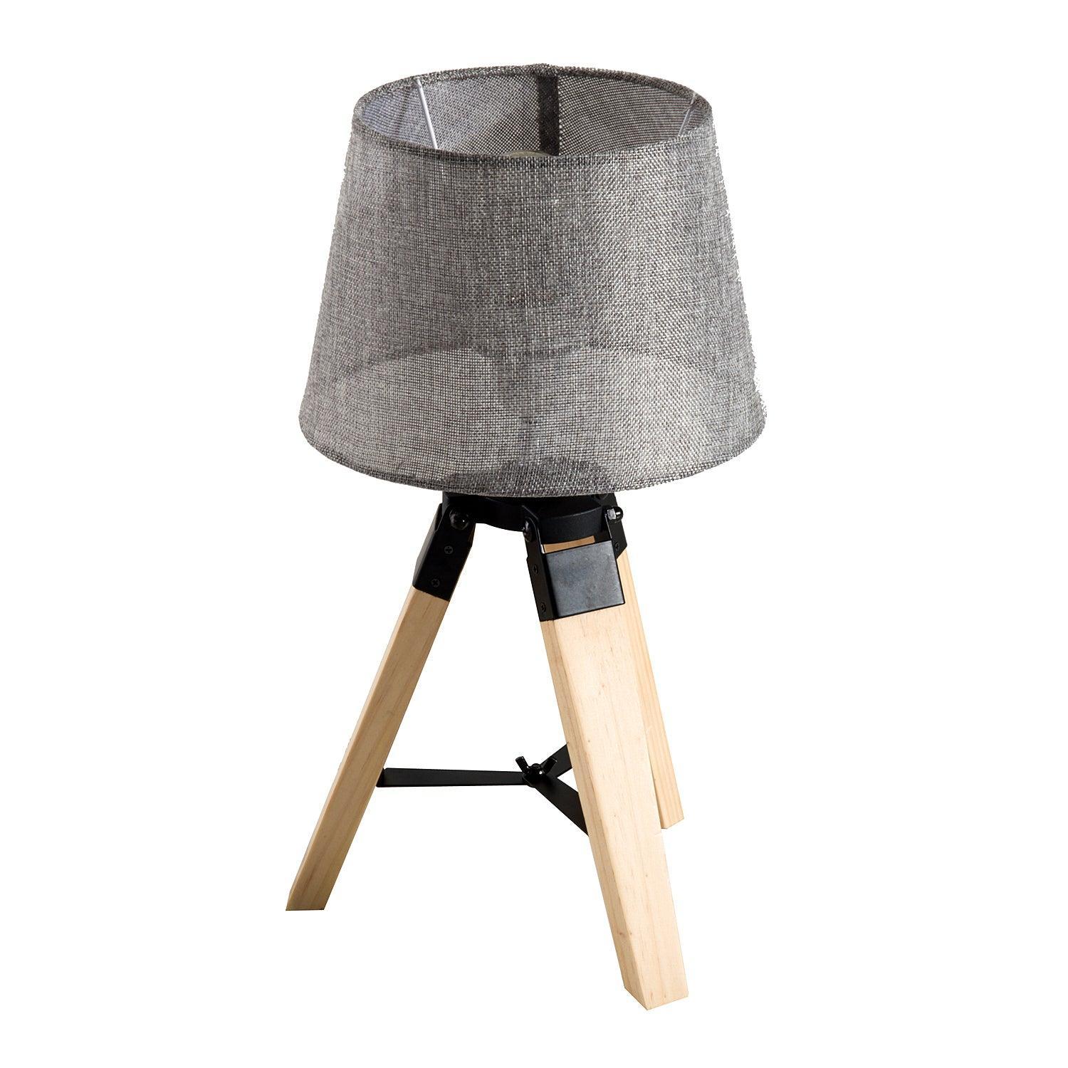 HOMCOM Tripod Table Lamp - Grey Shade - ALL4U RETAILER LTD