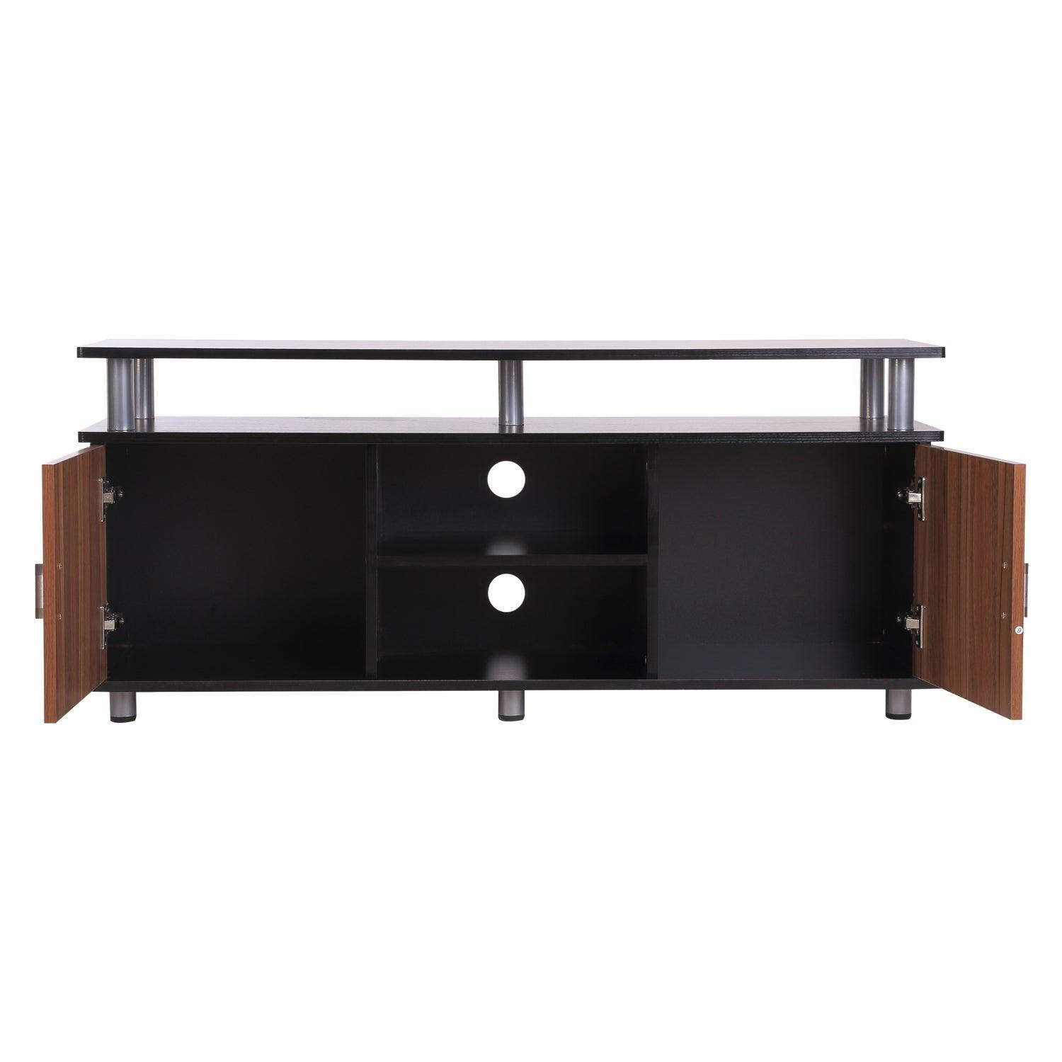 HOMCOM TV Stand, Simple Black Design - ALL4U RETAILER LTD