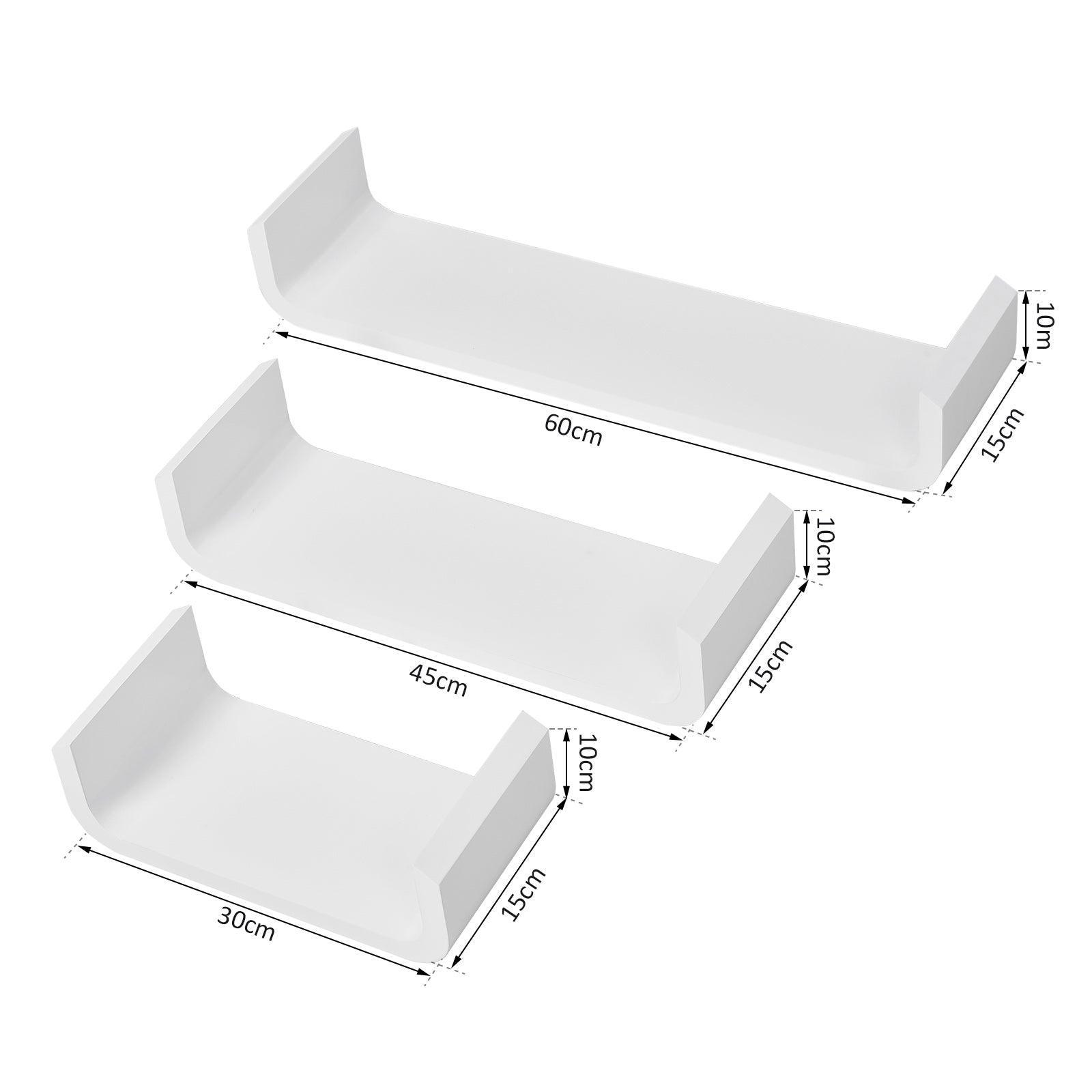HOMCOM U Shaped Shelves Set - White, 3 Pieces - ALL4U RETAILER LTD