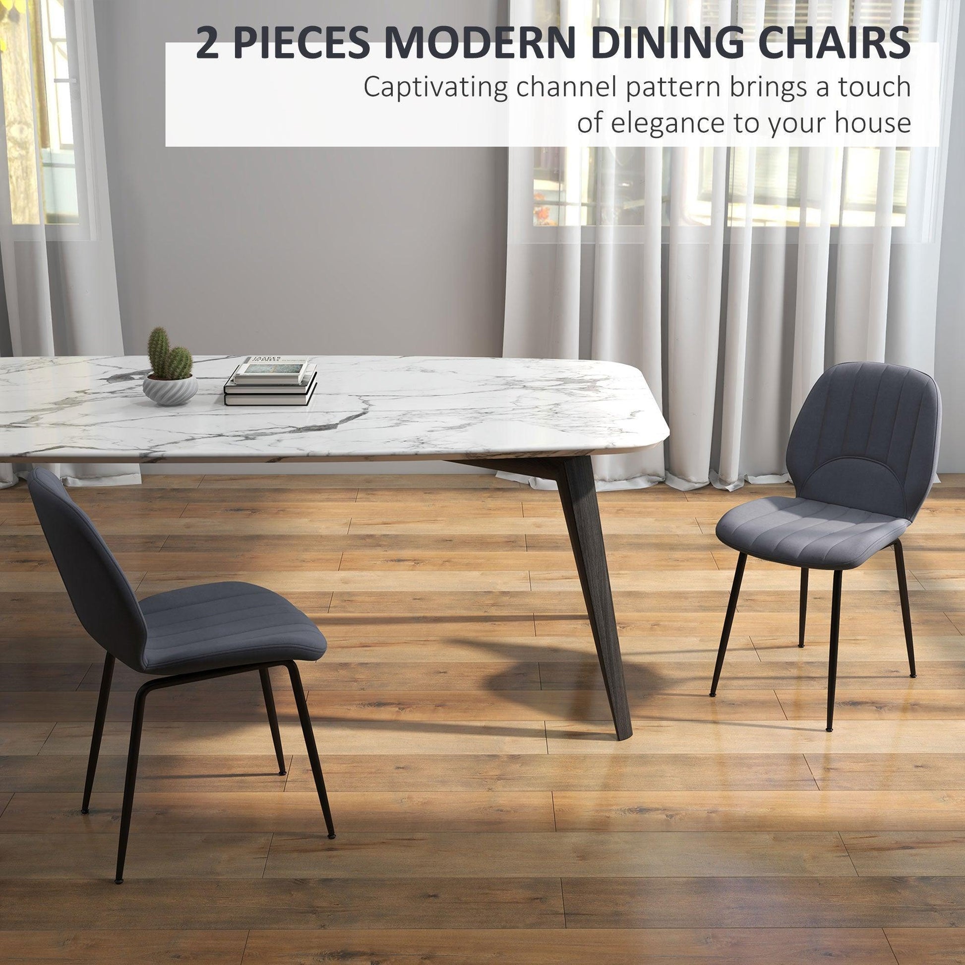 HOMCOM Velvet Dining Chairs: Elegant and Comfortable - ALL4U RETAILER LTD