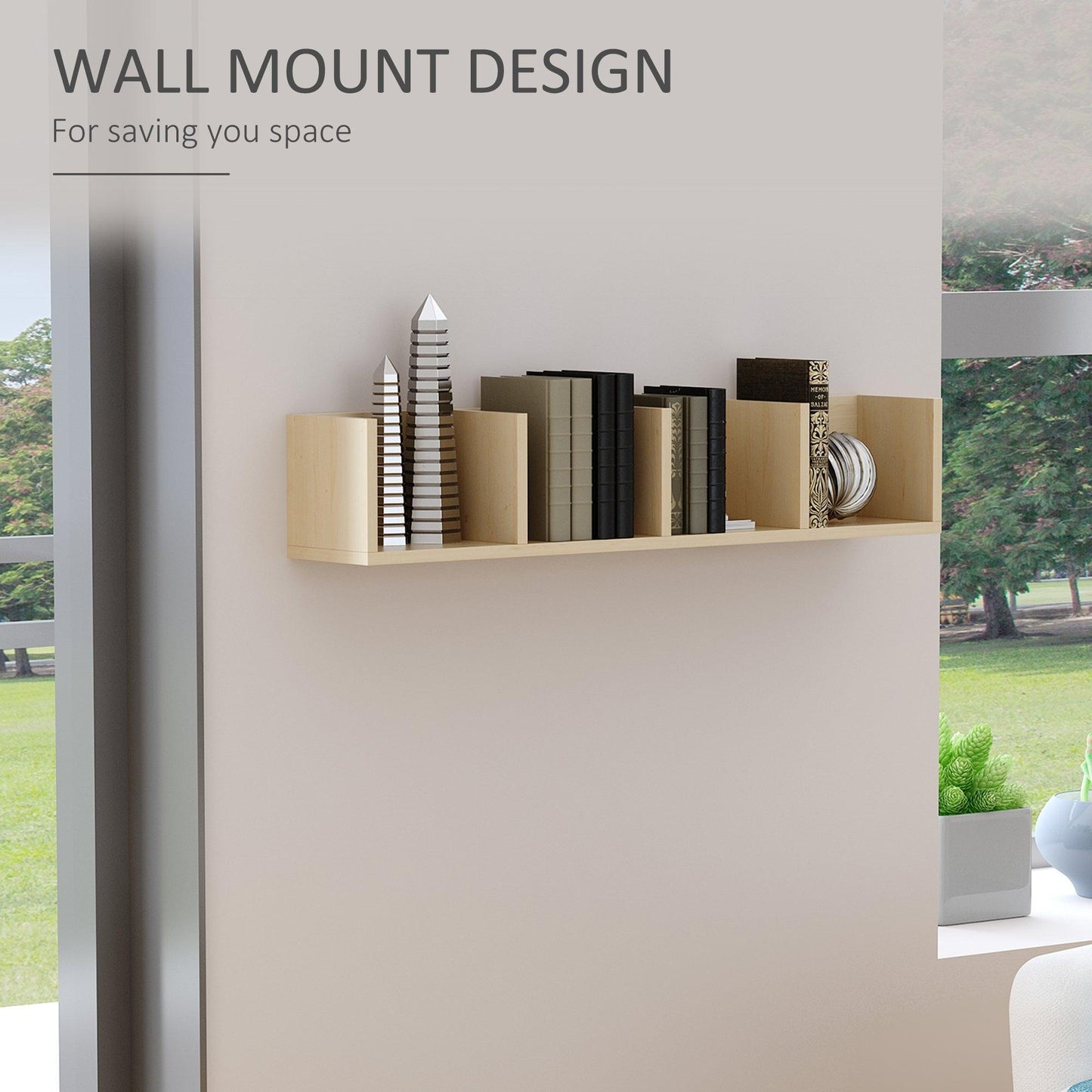 HOMCOM Wall Mount CD/DVD Storage Rack, 4 Cubes - ALL4U RETAILER LTD