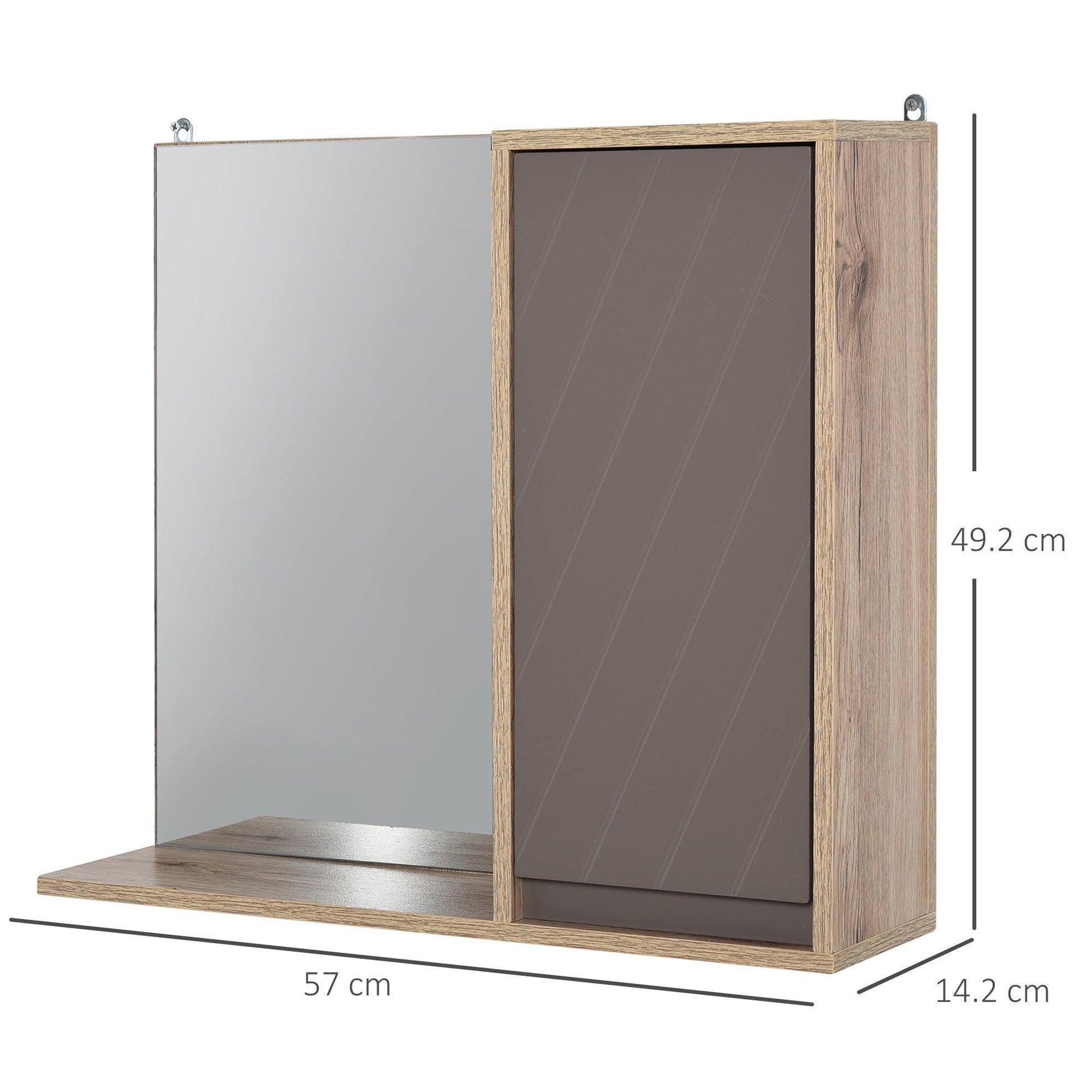 HOMCOM Wall Mounted Bathroom Cabinet with Mirror - Space-Saving - ALL4U RETAILER LTD