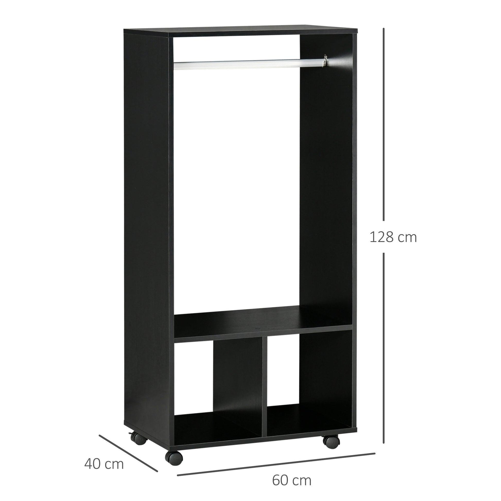 HOMCOM Wardrobe with Rod and Shelves: Easy-to-Move - ALL4U RETAILER LTD