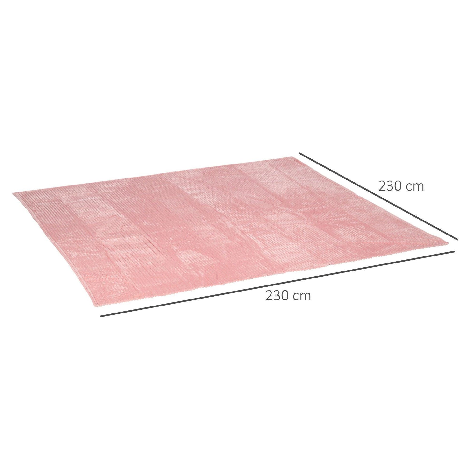 HOMCOM Warm Fluffy Pink Fleece Blanket, King Size - 230x230cm - ALL4U RETAILER LTD