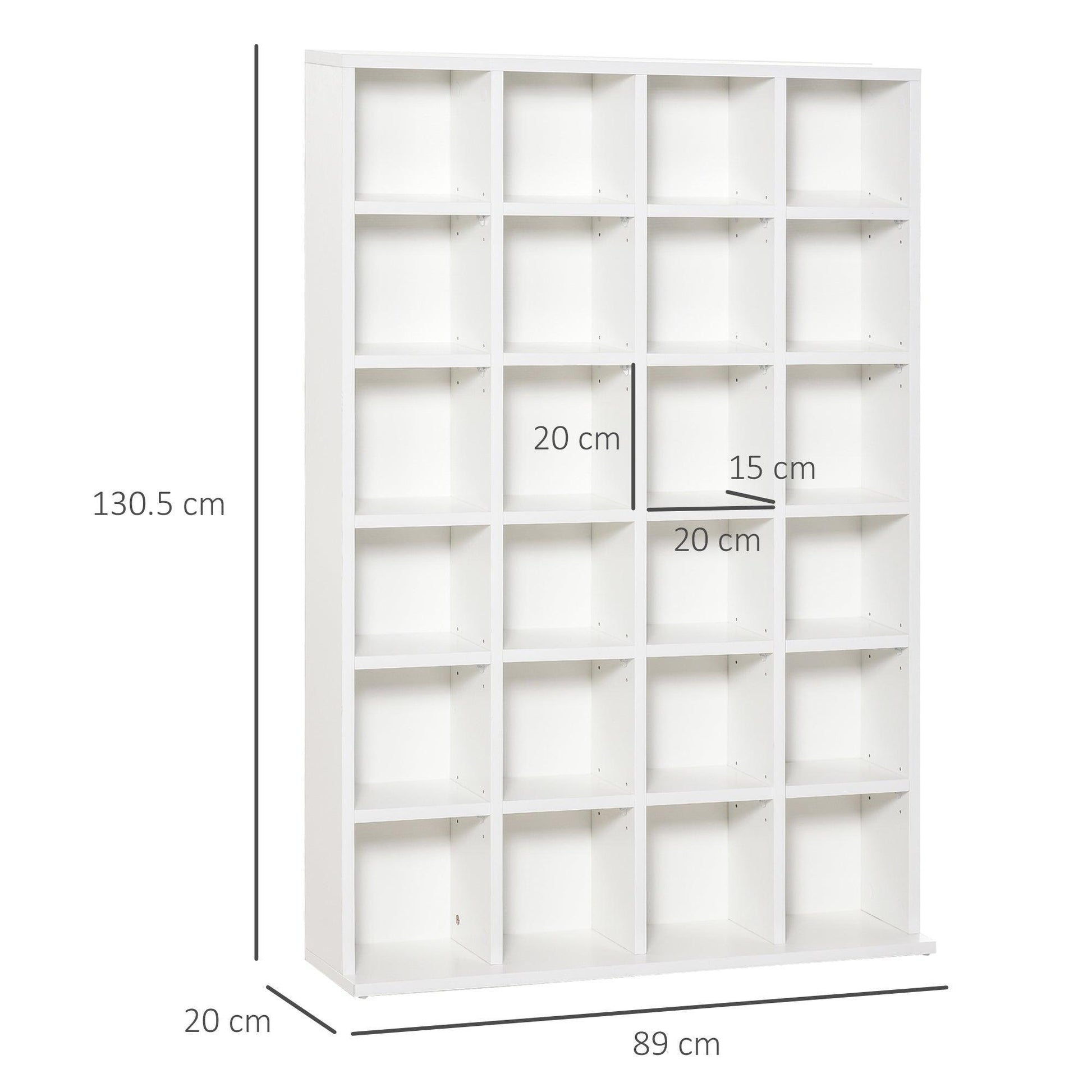 HOMCOM White CD/DVD Storage Shelf - ALL4U RETAILER LTD