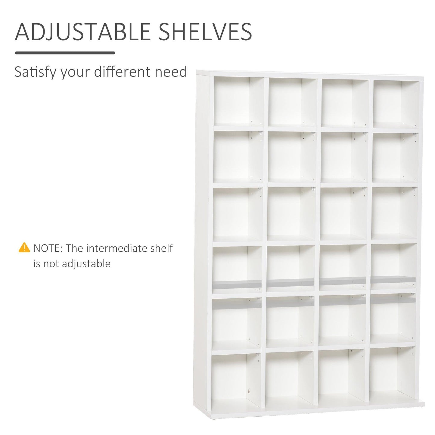 HOMCOM White CD/DVD Storage Shelf - ALL4U RETAILER LTD