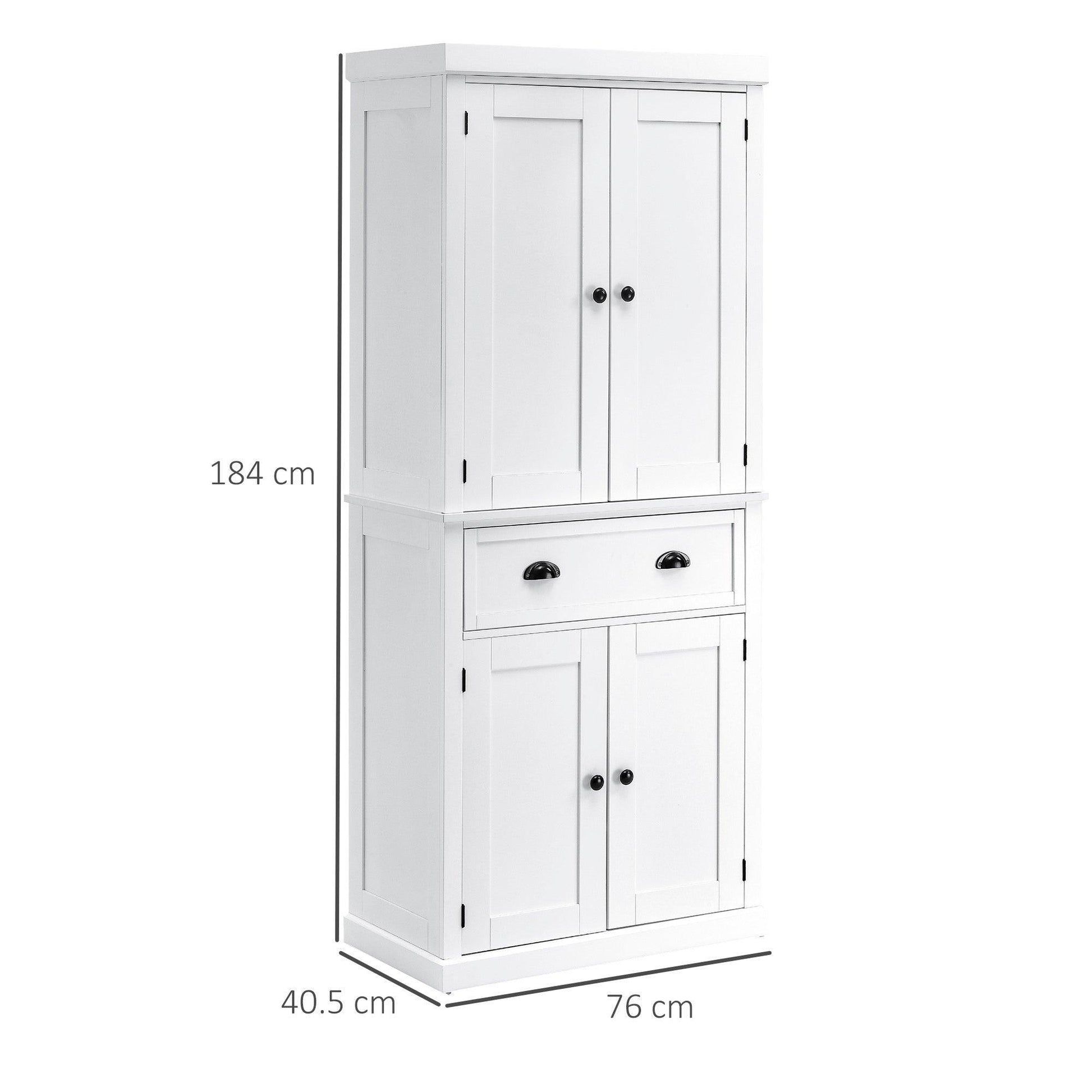 HOMCOM White Colonial Kitchen Storage Cabinet - ALL4U RETAILER LTD