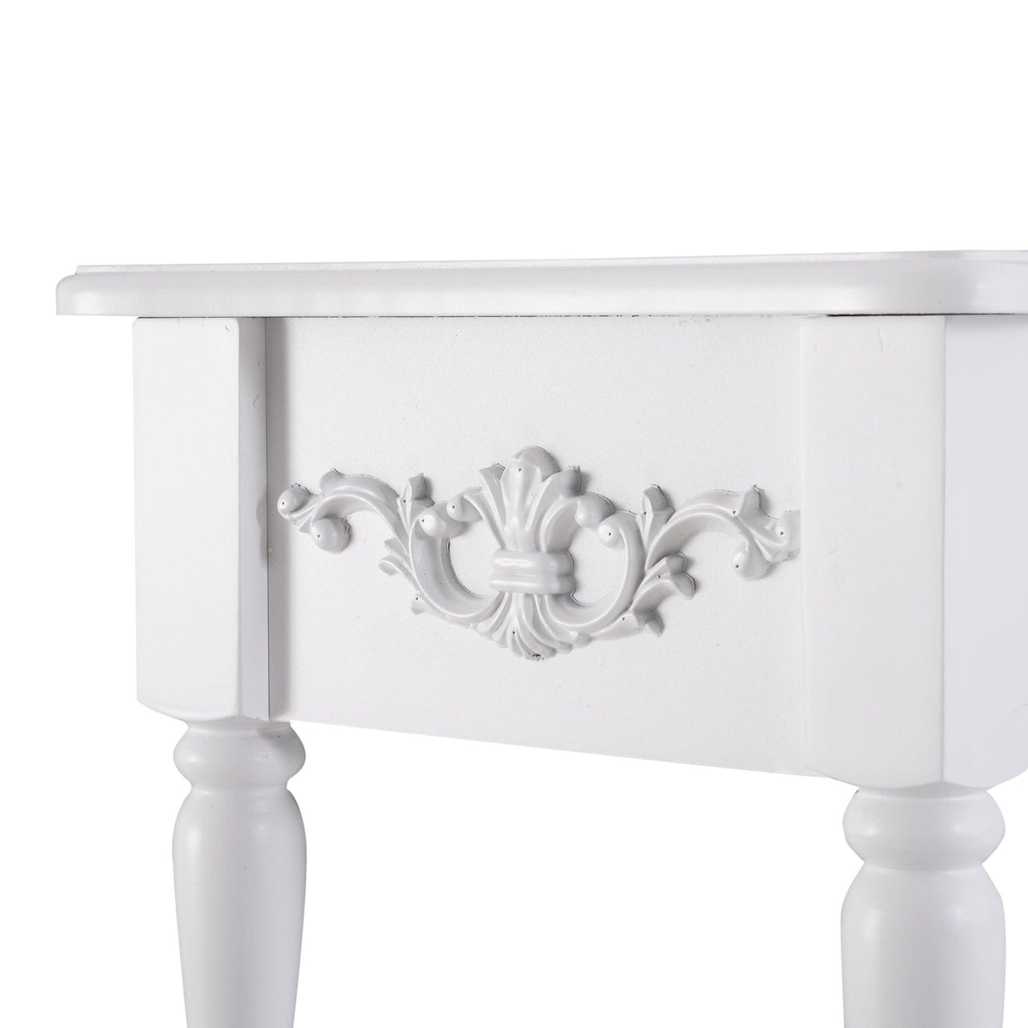 HOMCOM White Console Table with Storage Shelves & Drawers - ALL4U RETAILER LTD