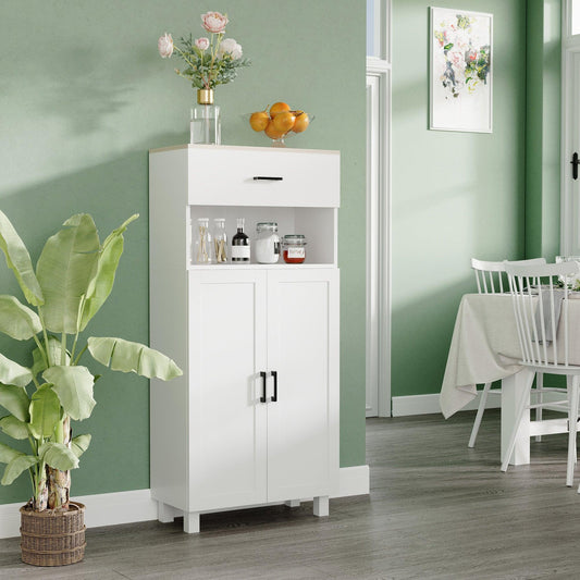 HOMCOM White Kitchen Cabinet: Nordic Storage - ALL4U RETAILER LTD