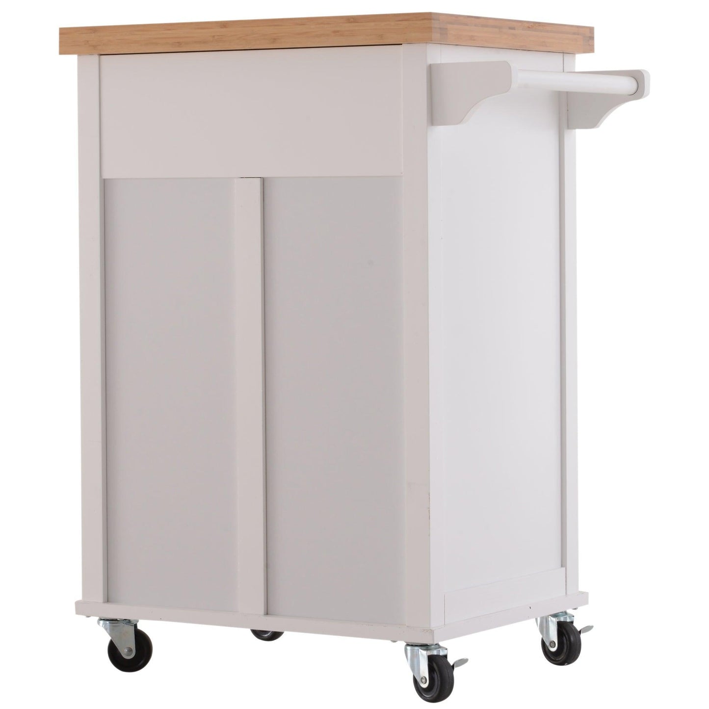 HOMCOM White Kitchen Cart with Storage Drawer, Cabinet - ALL4U RETAILER LTD