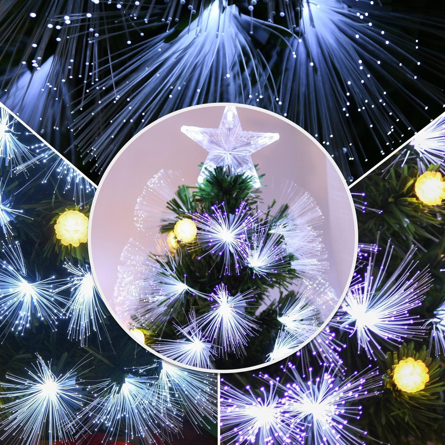 HOMCOM White Light Pre-Lit Christmas Tree - 3ft - ALL4U RETAILER LTD