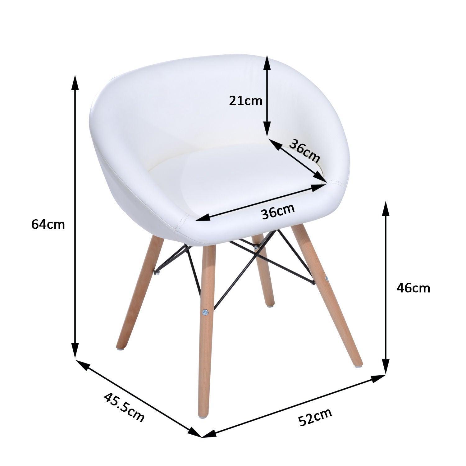 HOMCOM White Lounge Chair | Wooden Legs - ALL4U RETAILER LTD