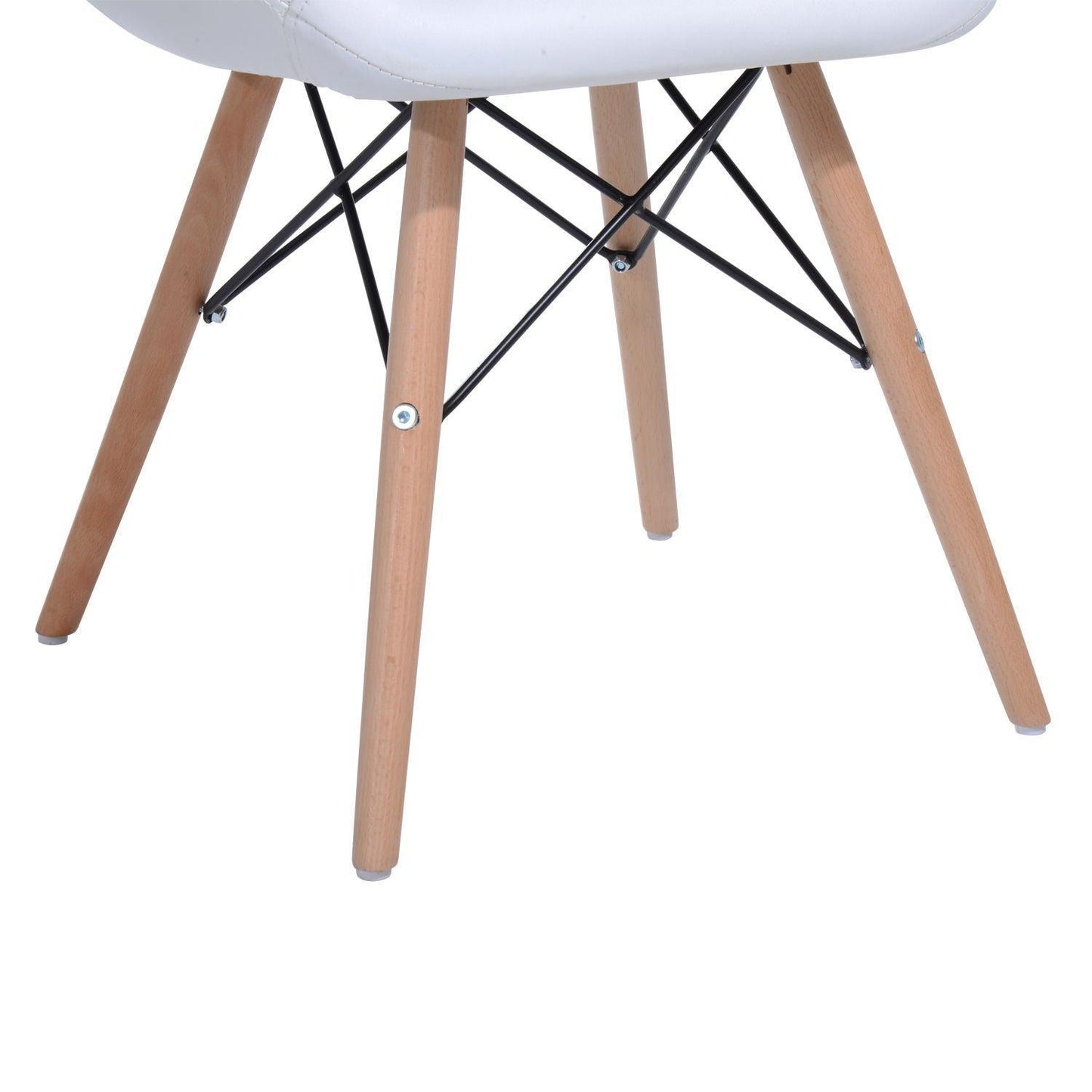 HOMCOM White Lounge Chair | Wooden Legs - ALL4U RETAILER LTD