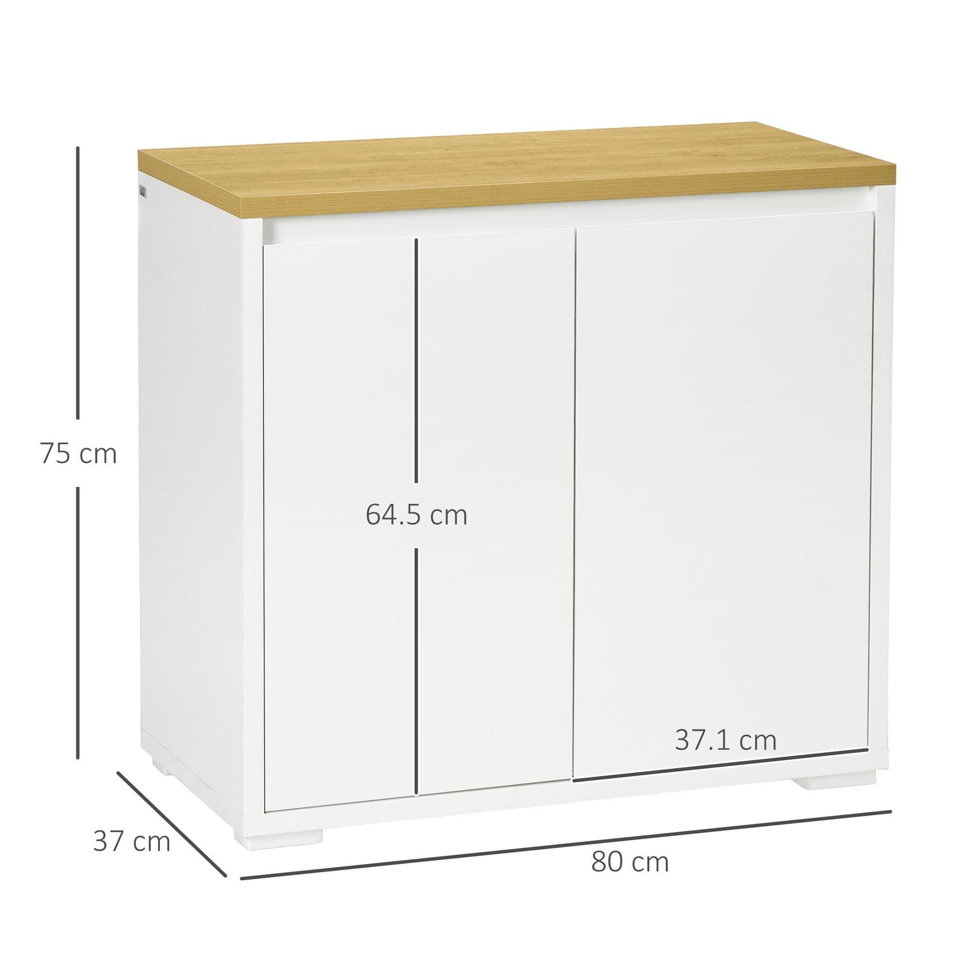 HOMCOM White Storage Cabinet: Double Doors, Adjustable Shelf - ALL4U RETAILER LTD