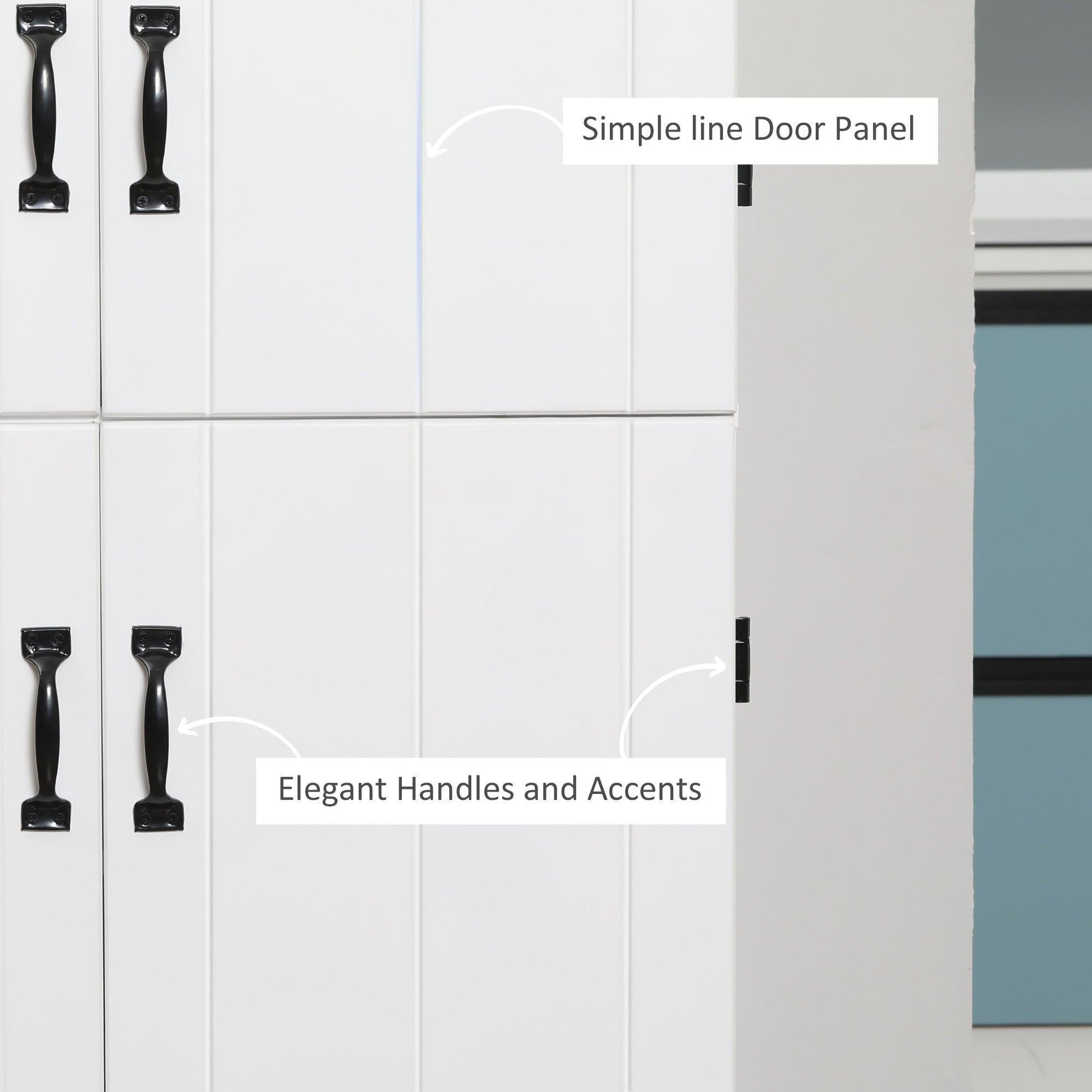HOMCOM White Tall Kitchen Cupboard: 6-Tier Storage - ALL4U RETAILER LTD