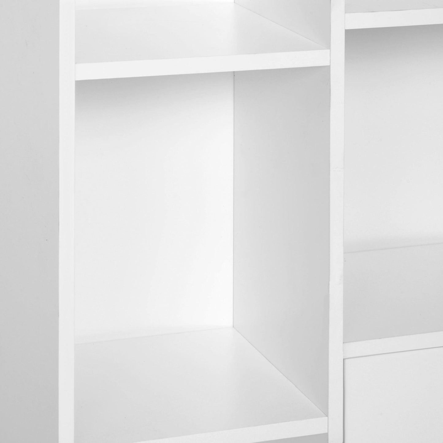HOMCOM White Wooden Bookcase Cabinet - Sleek Stand - ALL4U RETAILER LTD