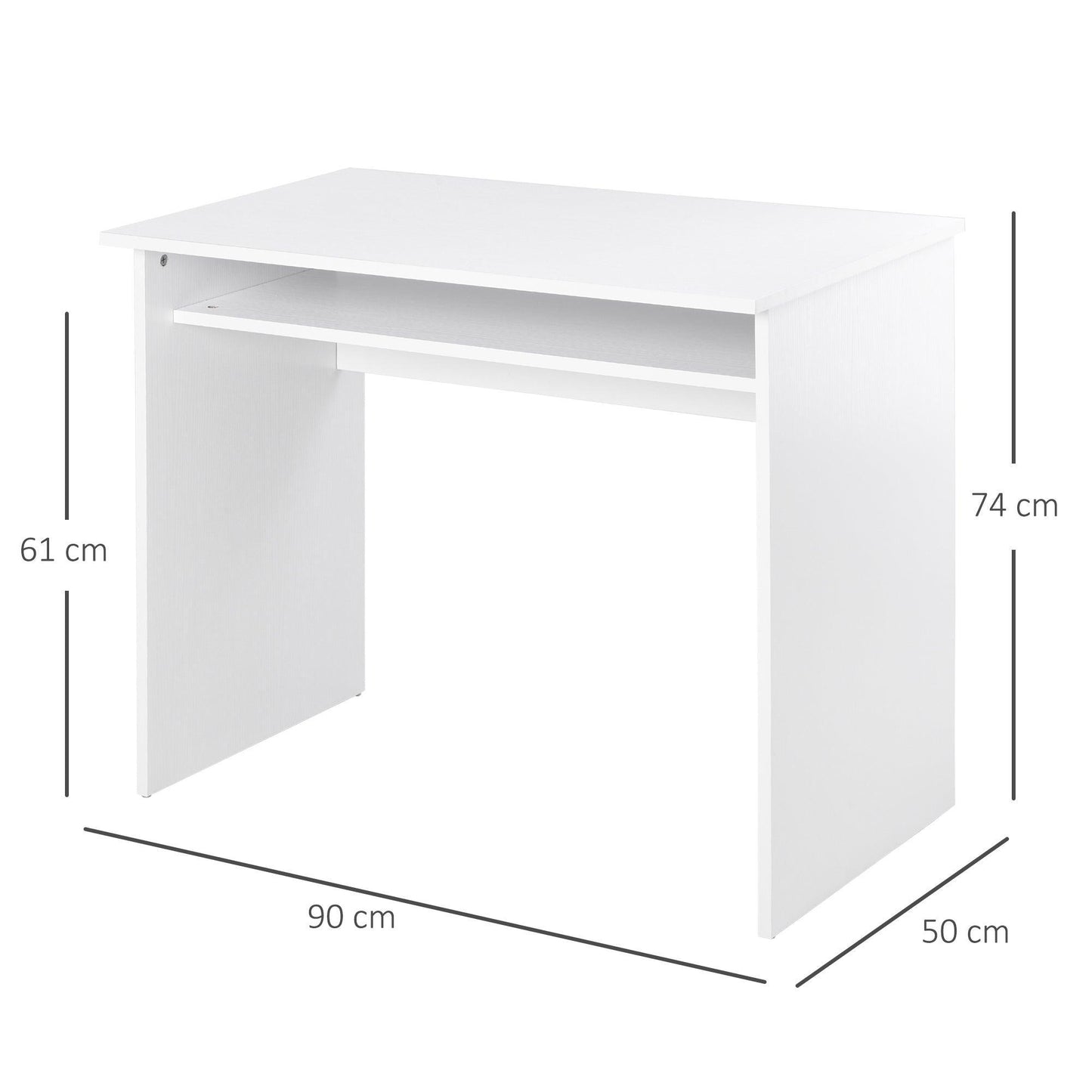 HOMCOM White Writing Desk with Storage - Compact - ALL4U RETAILER LTD