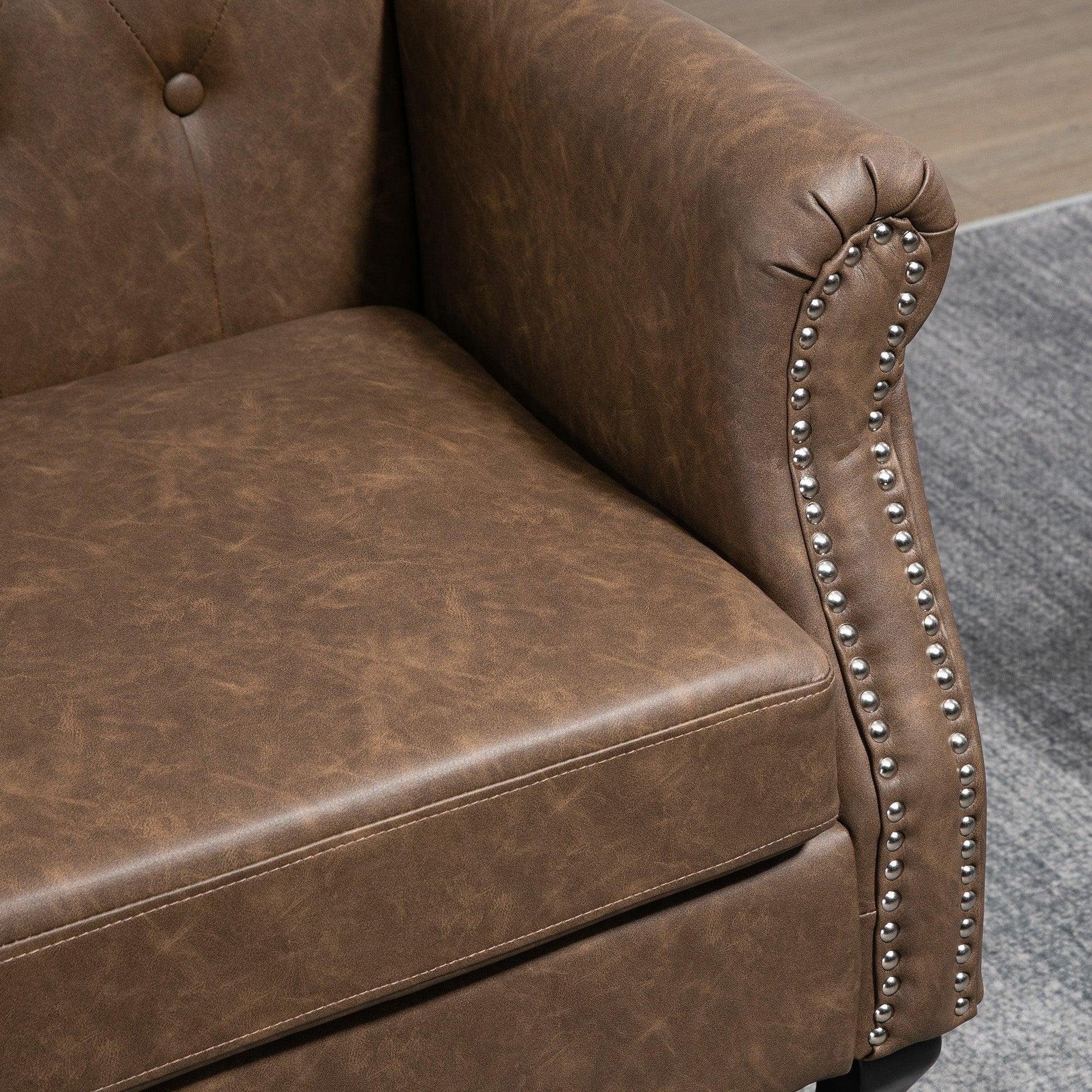 HOMCOM Wingback Accent Chair - Elegant Brown - ALL4U RETAILER LTD