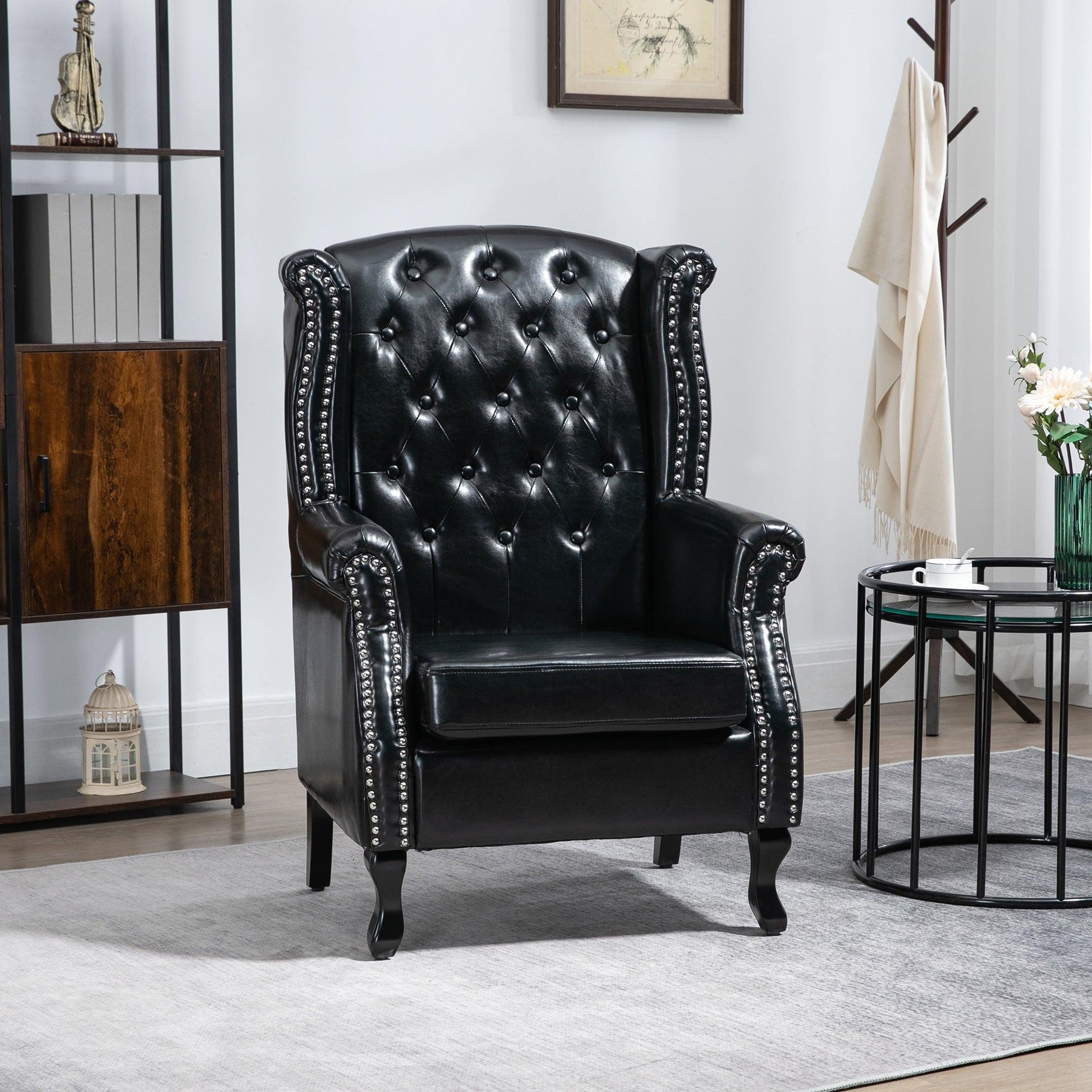 HOMCOM Wingback Armchair: Comfortable, Stylish and Elegant - ALL4U RETAILER LTD