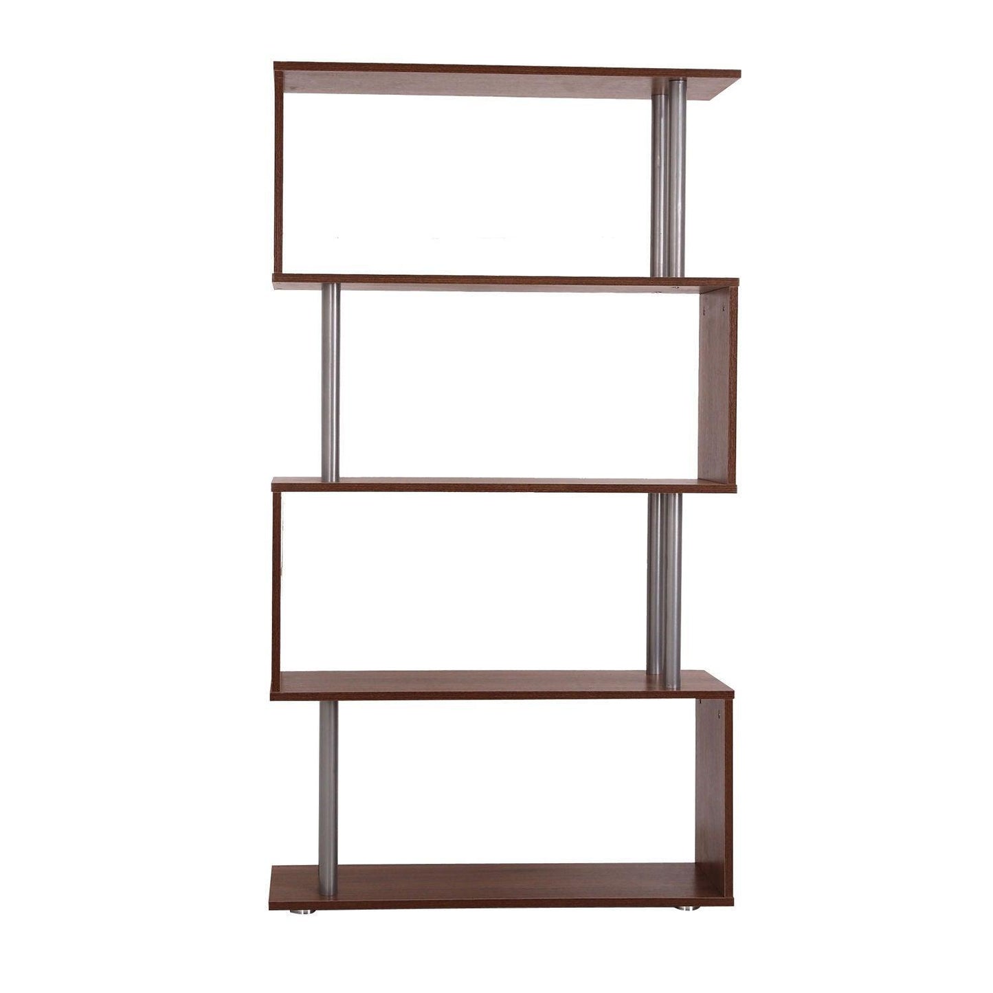 HOMCOM Wooden Bookcase with Steel Frame - ALL4U RETAILER LTD