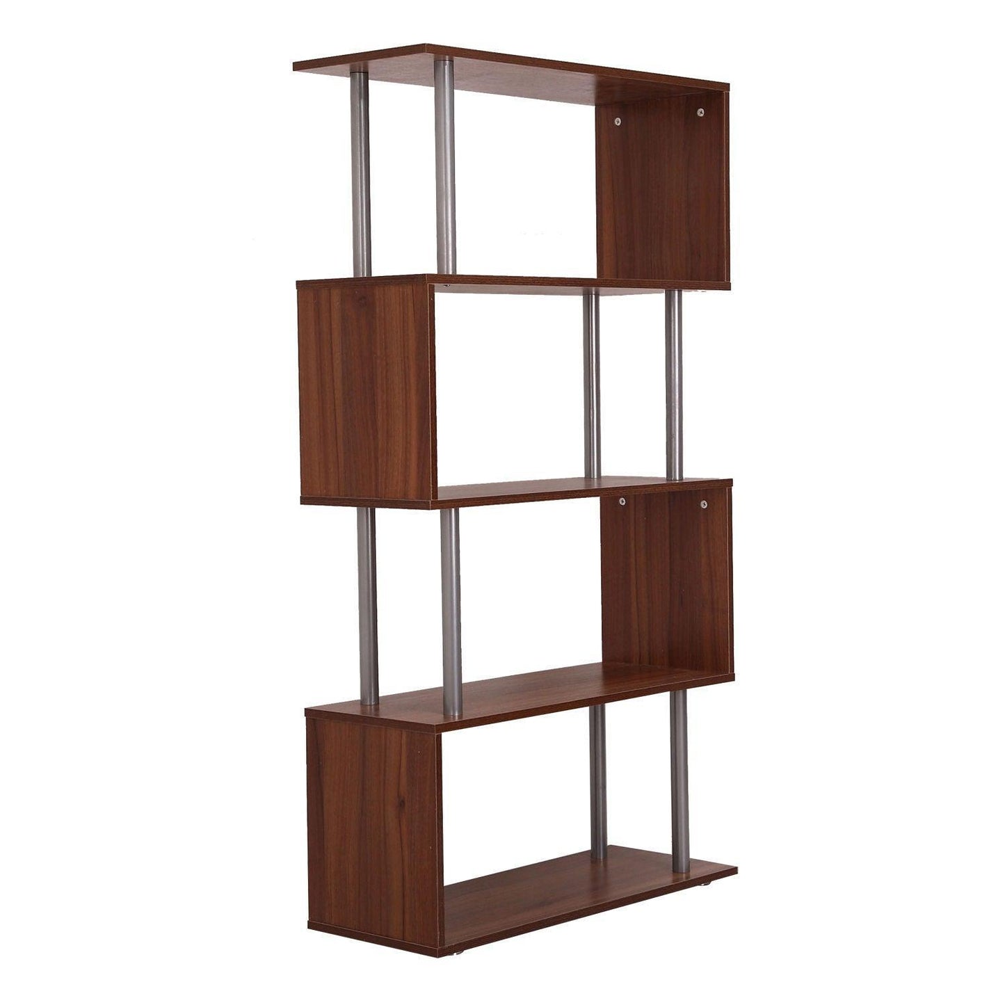 HOMCOM Wooden Bookcase with Steel Frame - ALL4U RETAILER LTD