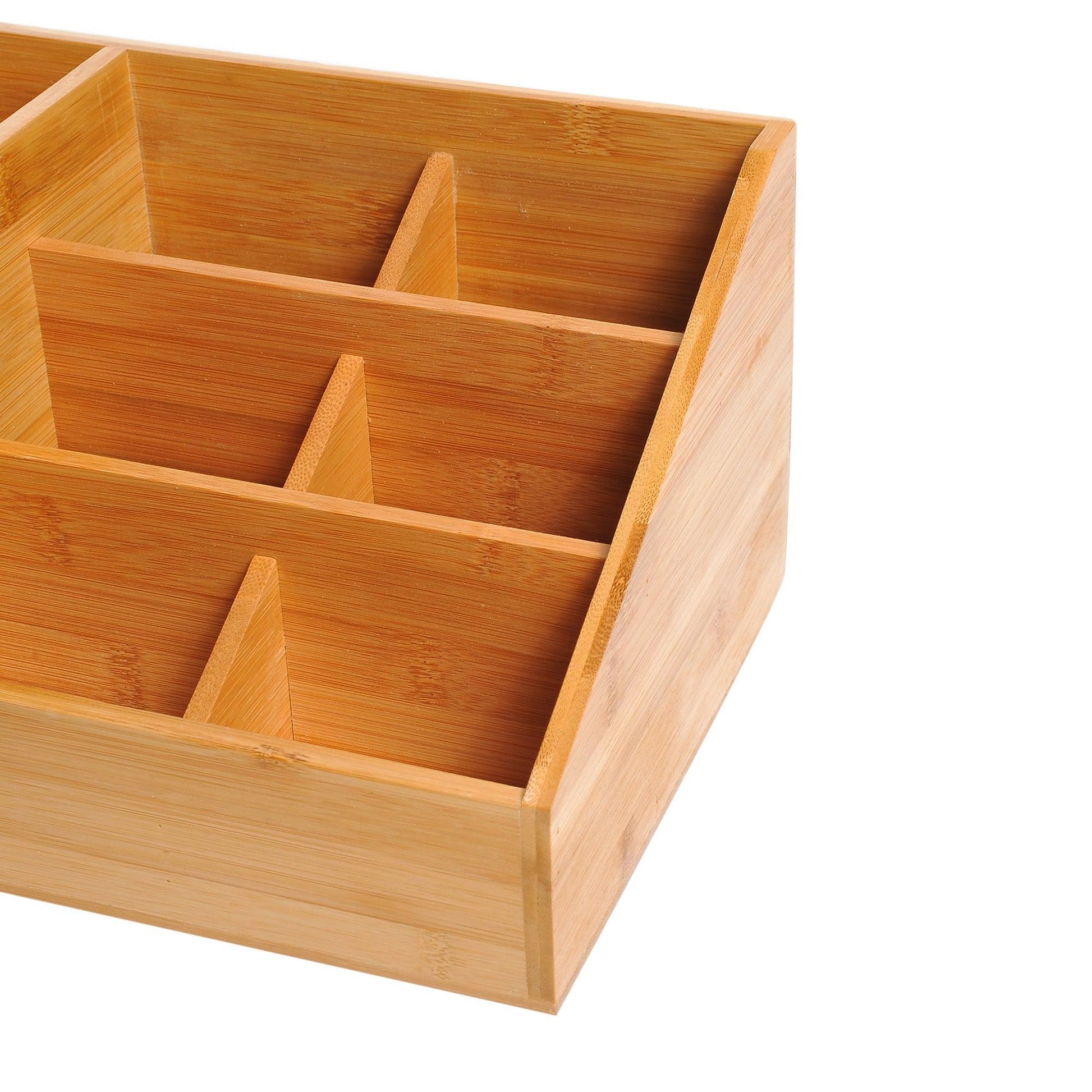 HOMCOM Wooden Desk Organiser with 7 Compartments & 2 Drawers - ALL4U RETAILER LTD