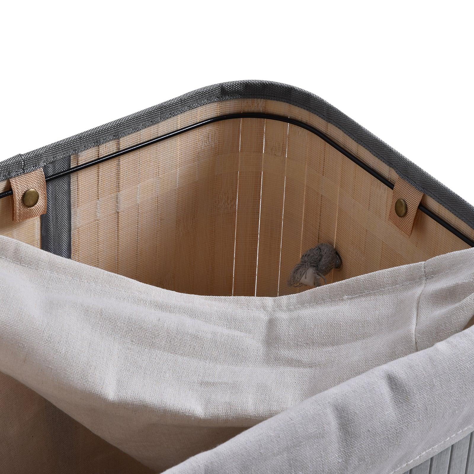 HOMCOM Wooden Laundry Basket - Foldable, 70L - ALL4U RETAILER LTD