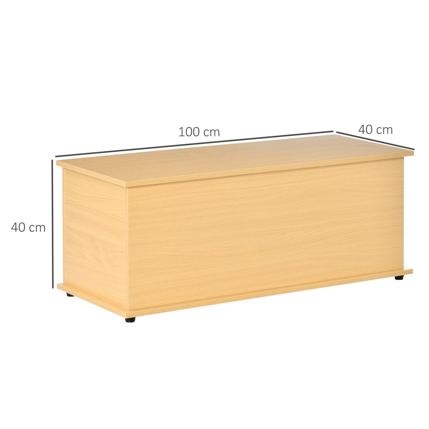 HOMCOM Wooden Storage Box - Burlywood - ALL4U RETAILER LTD