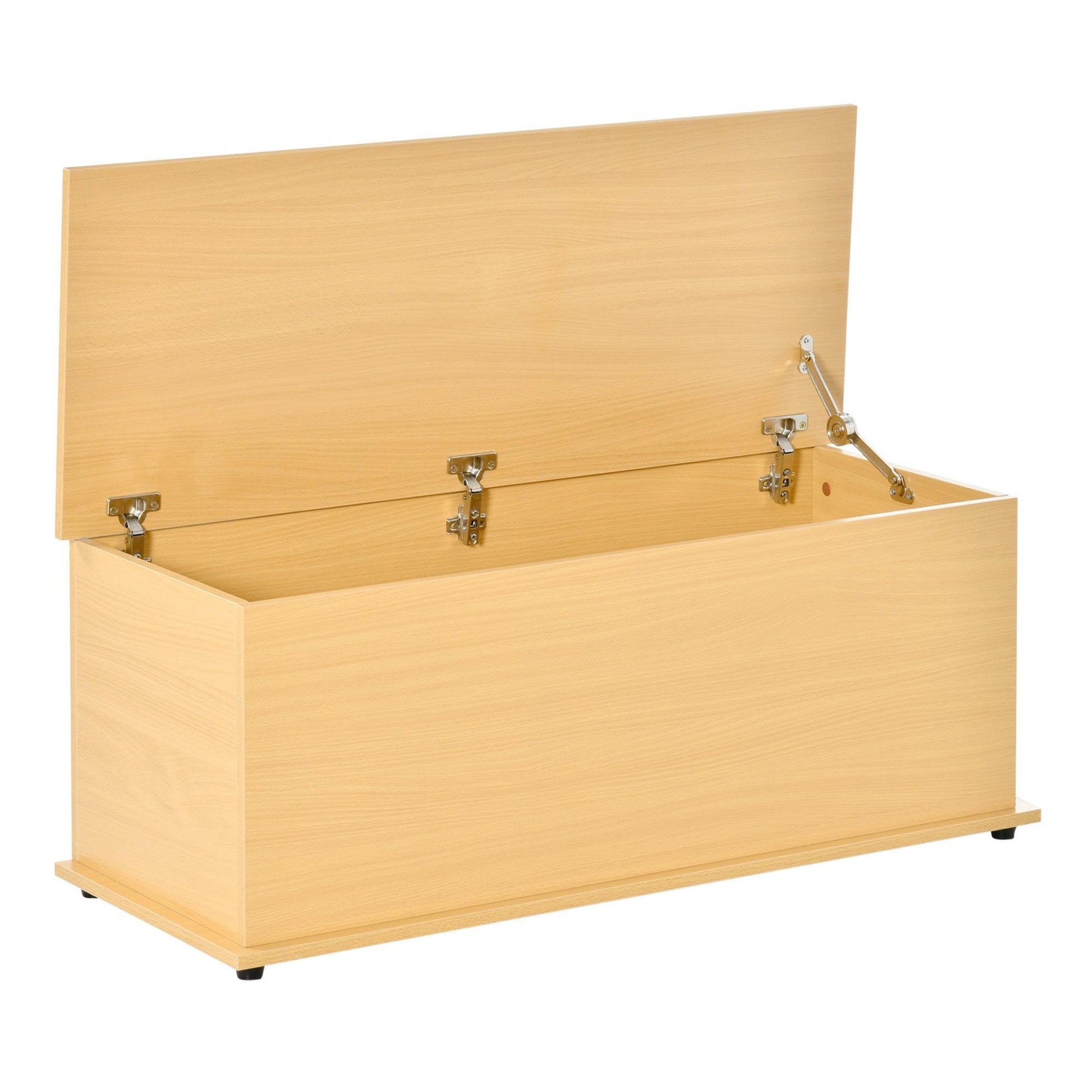 HOMCOM Wooden Storage Box - Burlywood - ALL4U RETAILER LTD