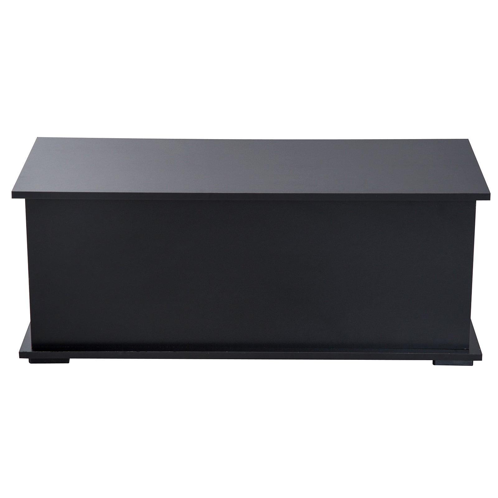 HOMCOM Wooden Storage Box Ottoman - Black - ALL4U RETAILER LTD