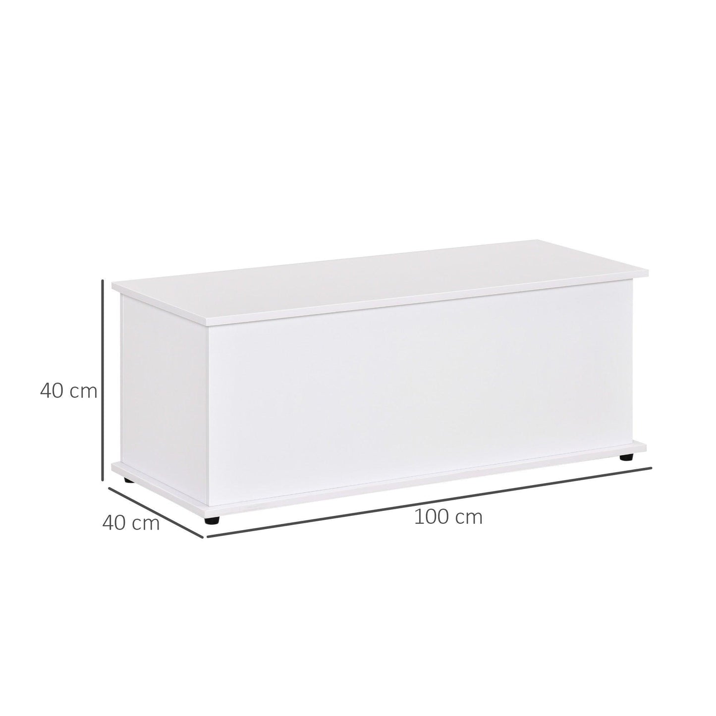 HOMCOM Wooden Storage Box - White - ALL4U RETAILER LTD