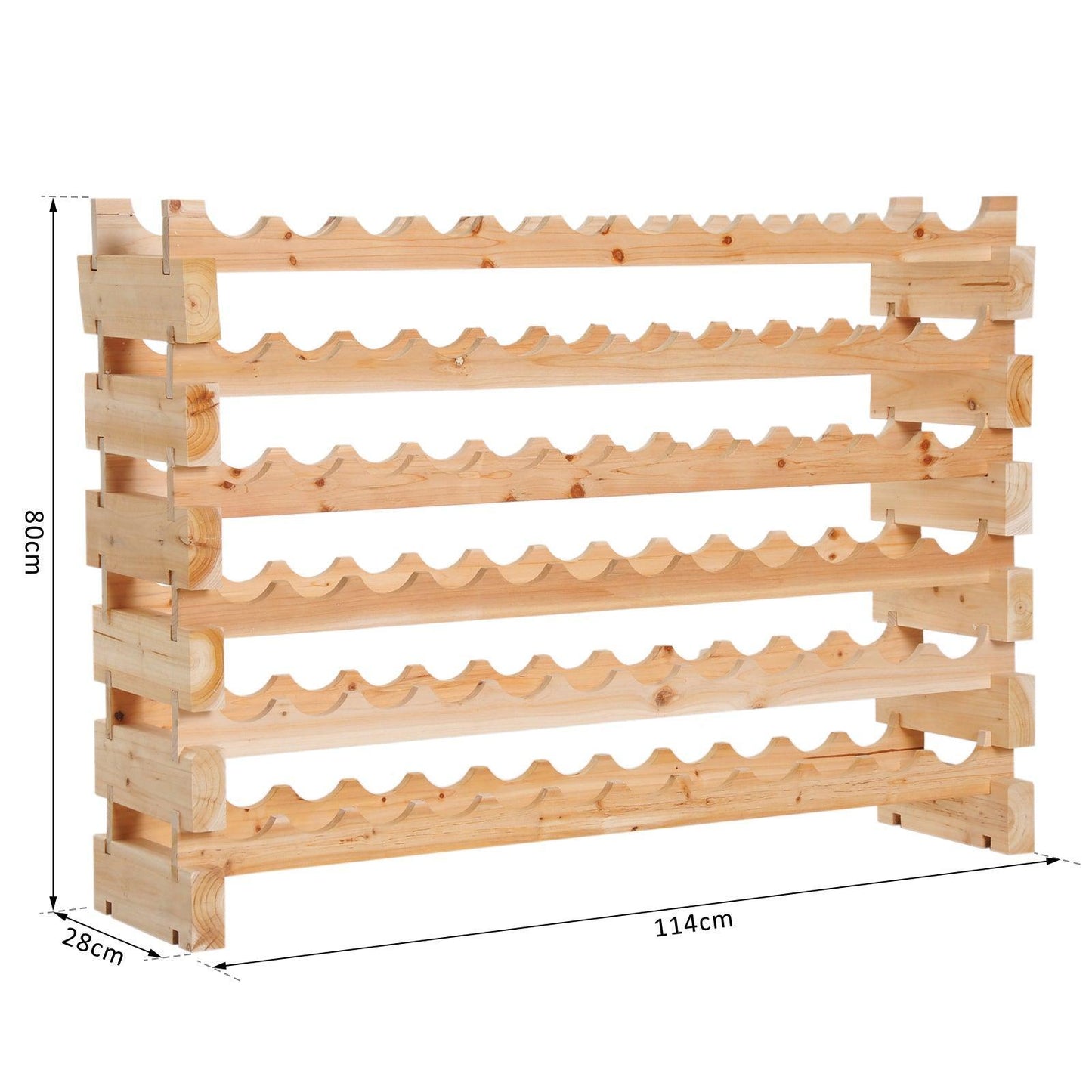 HOMCOM Wooden Wine Rack - 72 Bottle Storage - ALL4U RETAILER LTD