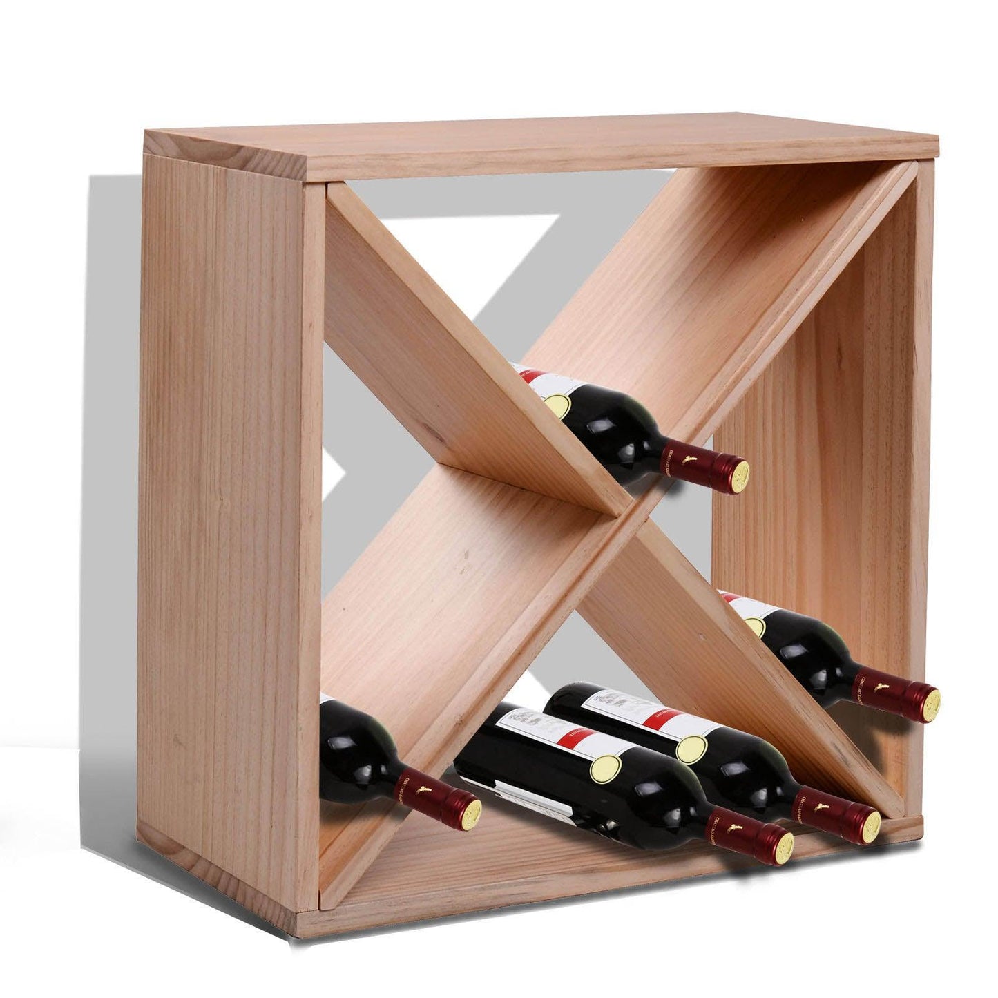 HOMCOM Wooden Wine Rack for 24 Bottles - Tabletop Storage Stand - ALL4U RETAILER LTD