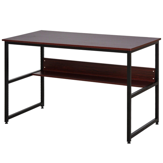 HOMCOM Writing Desk with Storage Shelf - ALL4U RETAILER LTD