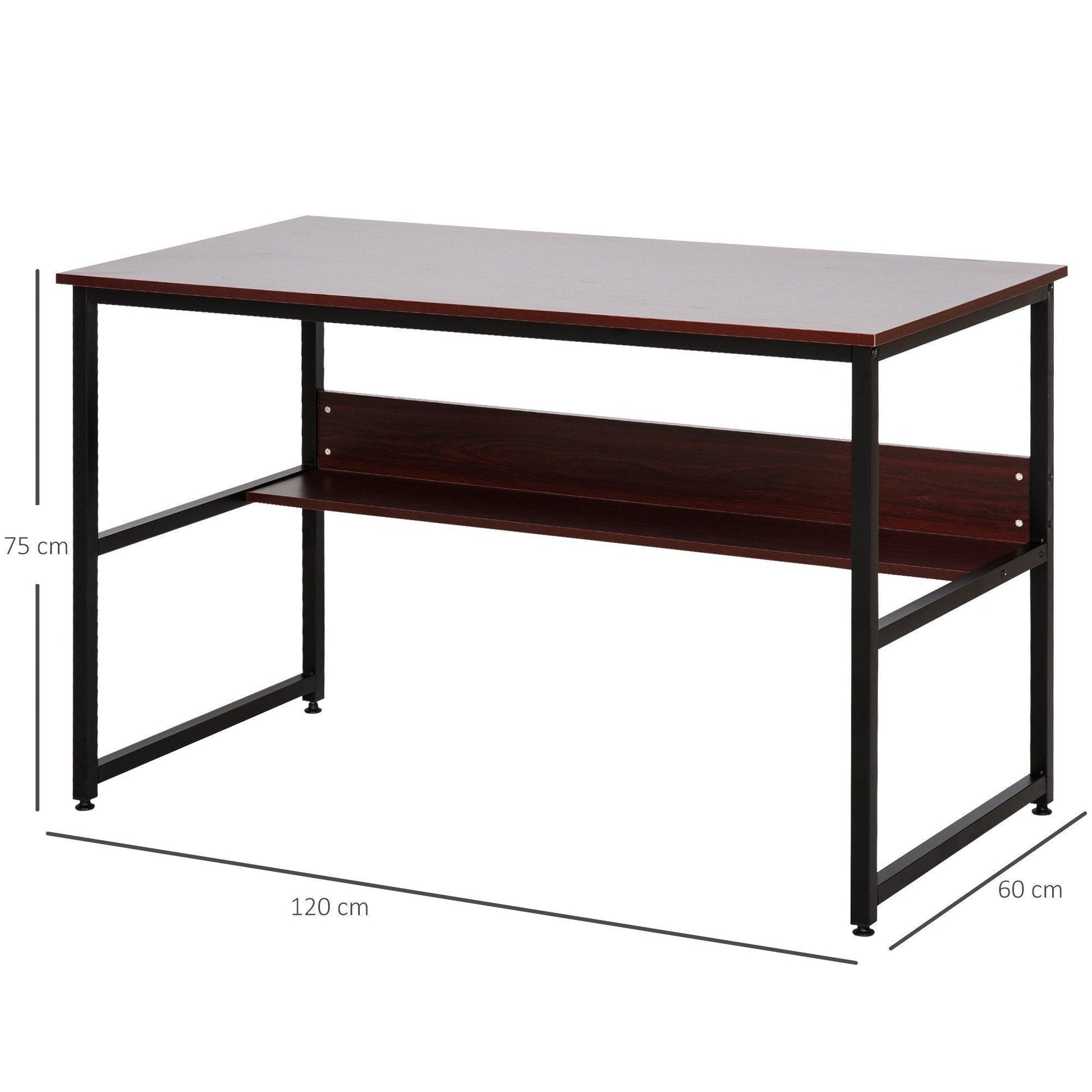 HOMCOM Writing Desk with Storage Shelf - ALL4U RETAILER LTD