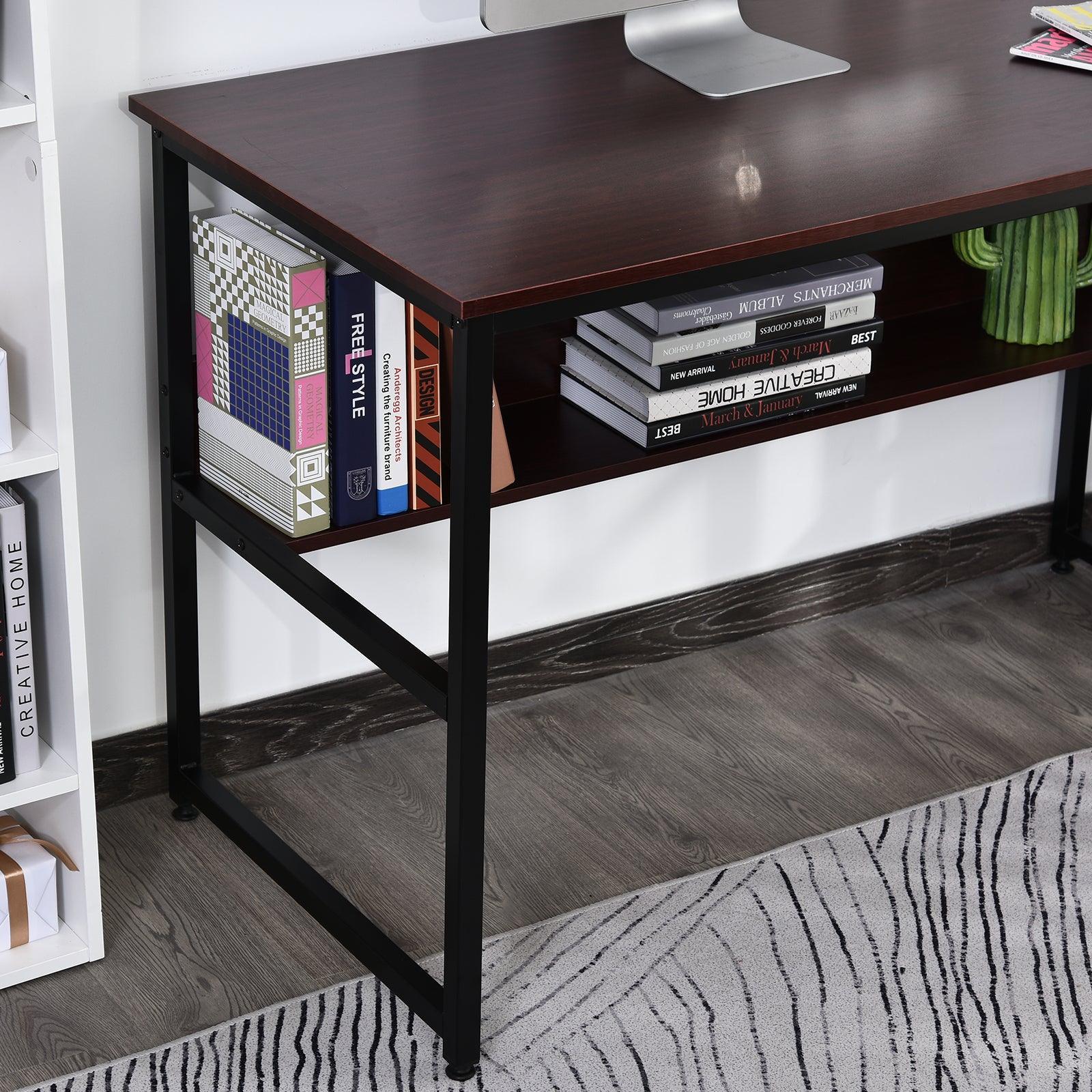 HOMCOM Writing Desk with Storage Shelf - ALL4U RETAILER LTD