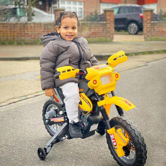 HOMCOM Yellow 6V Kids Ride-on Motorbike - ALL4U RETAILER LTD