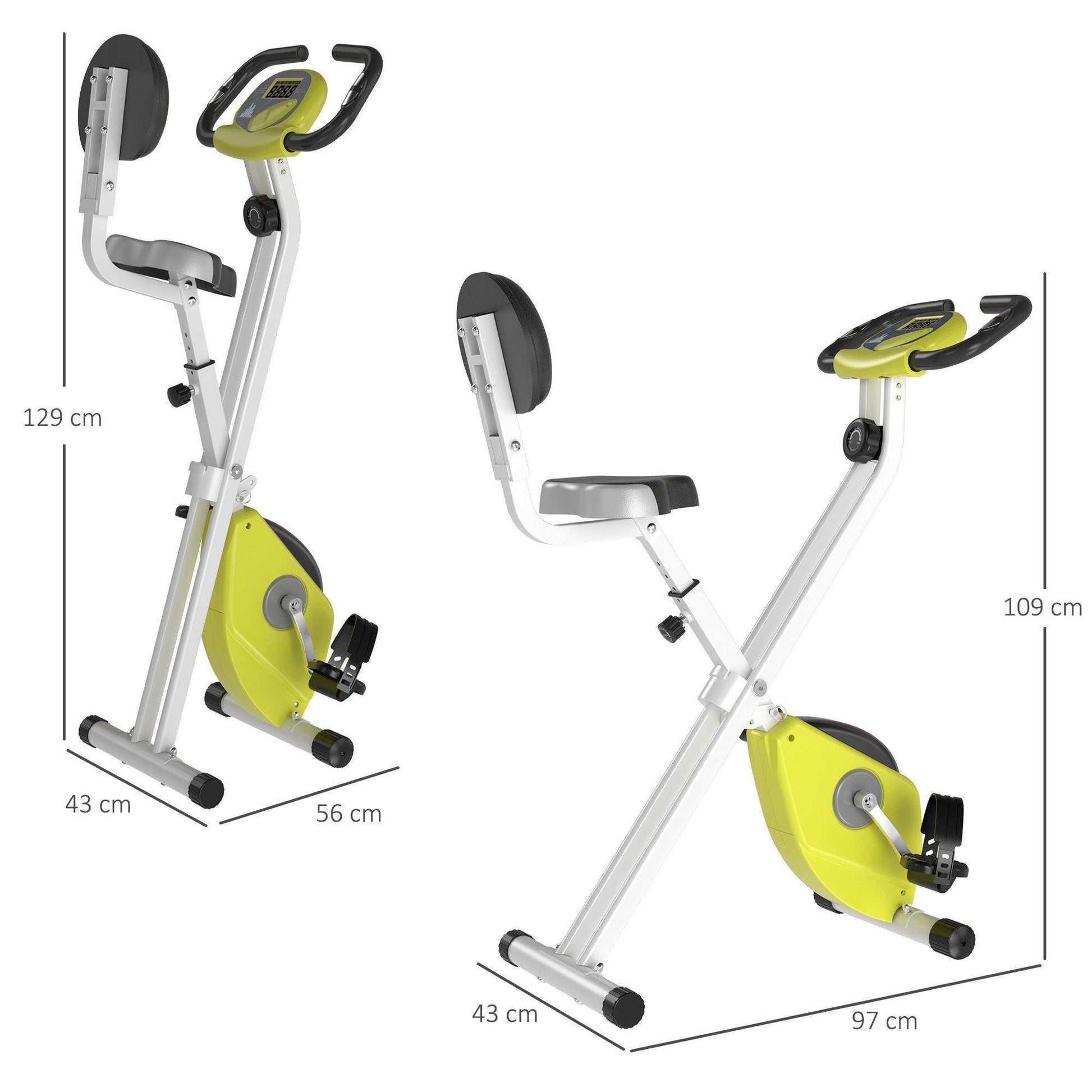 HOMCOM Yellow Exercise Bike with LCD Monitor - ALL4U RETAILER LTD