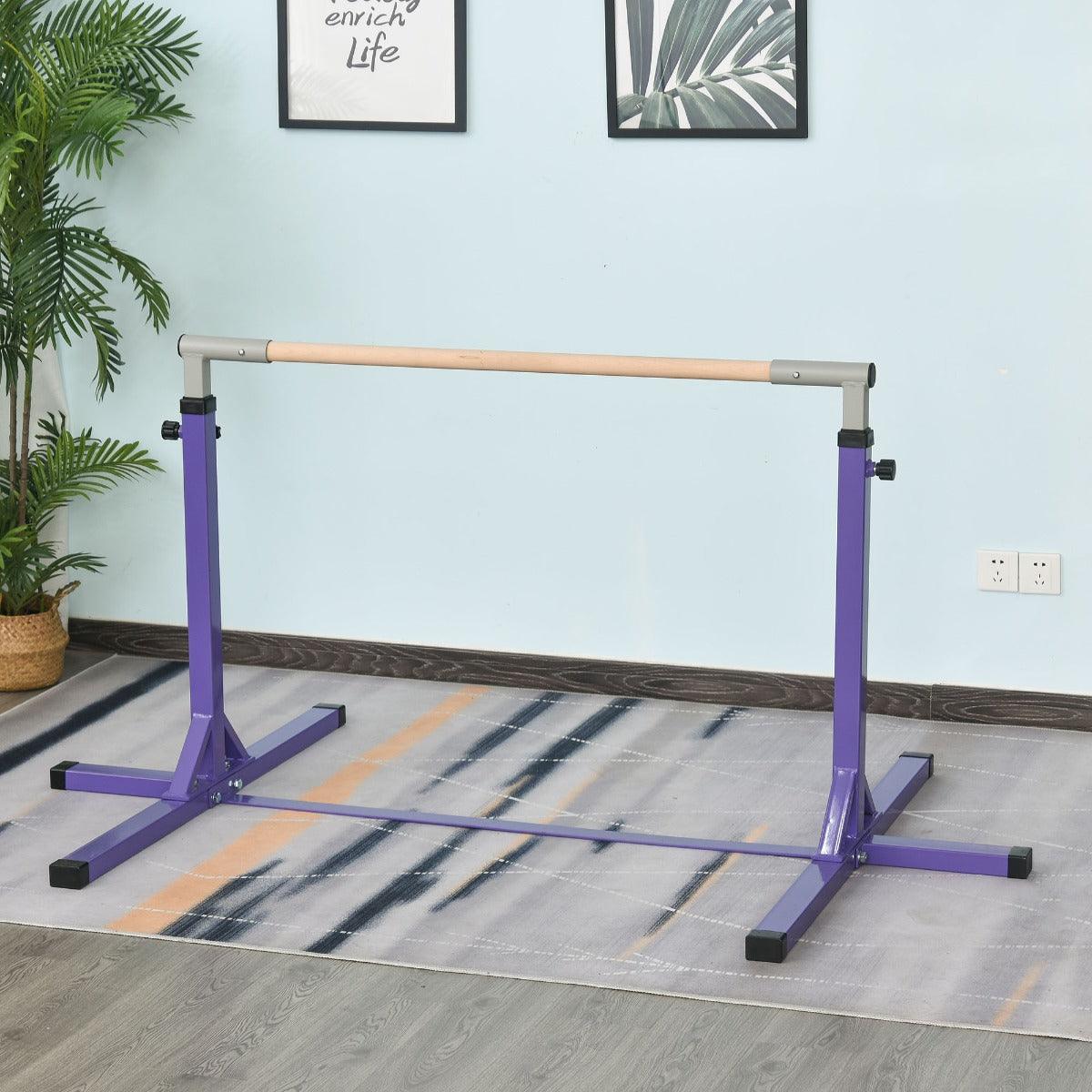 HOMCOMAdjustable Gymnastics Bar for Kids - Purple - ALL4U RETAILER LTD