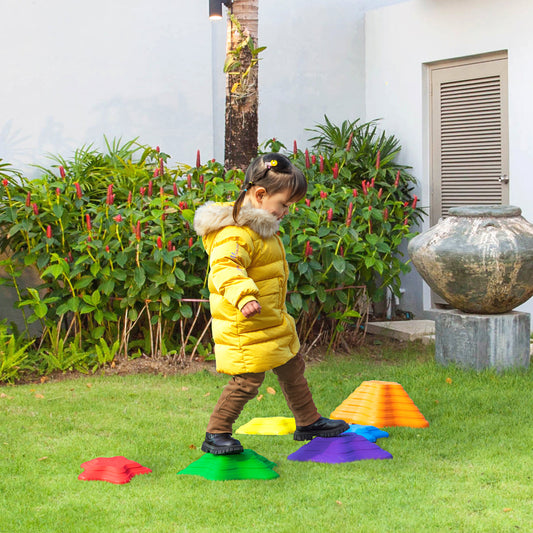 AIYAPLAY Colorful Starfish Balancing Stones for Kids - 6 Non-slip Stackable Obstacle Course Blocks for Enhanced Coordination and Fun - ALL4U RETAILER LTD