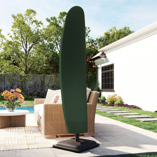 Outsunny 600D Oxford Cantilever Parasol Cover For 2 To 4 M Umbrellas Green Weatherproof